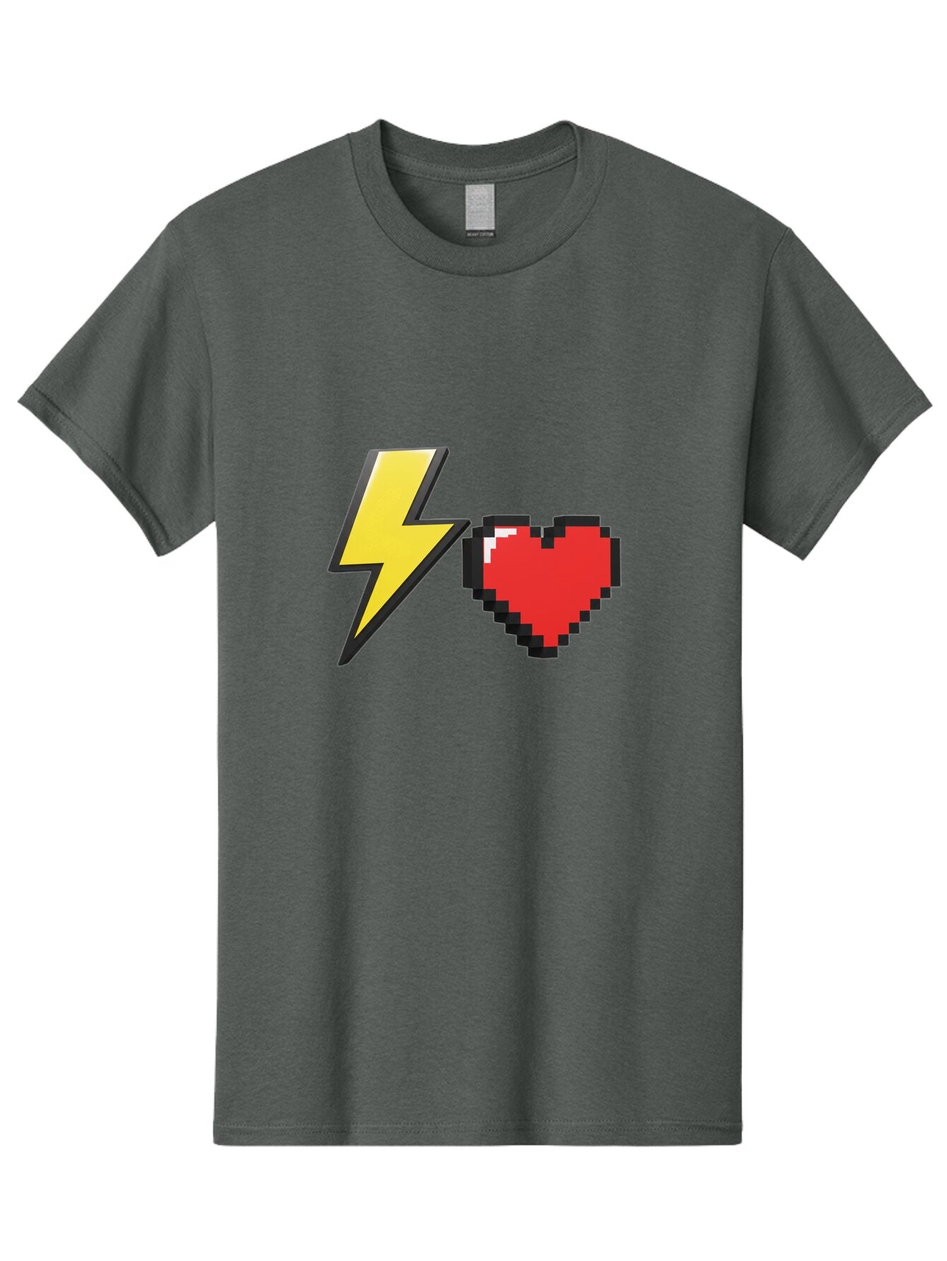 Lightning-Heart-5 Men'S Graphic Tee, 100% Cotton, Comfortable Casual Summer Wear, Machine Washable, Vintage Camera, Old Camera, Antique Camera, Black Camera, Classic Photography, Photography Equipment, Nostalgic Device, Film Camera, Camera Art Bap675 11