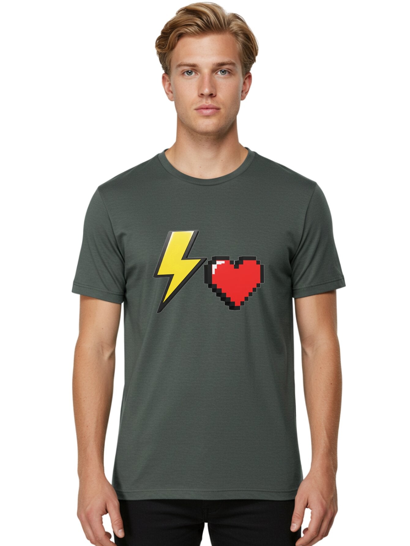 Lightning-Heart-5 Men'S Graphic Tee, 100% Cotton, Comfortable Casual Summer Wear, Machine Washable, Vintage Camera, Old Camera, Antique Camera, Black Camera, Classic Photography, Photography Equipment, Nostalgic Device, Film Camera, Camera Art Bap675 27