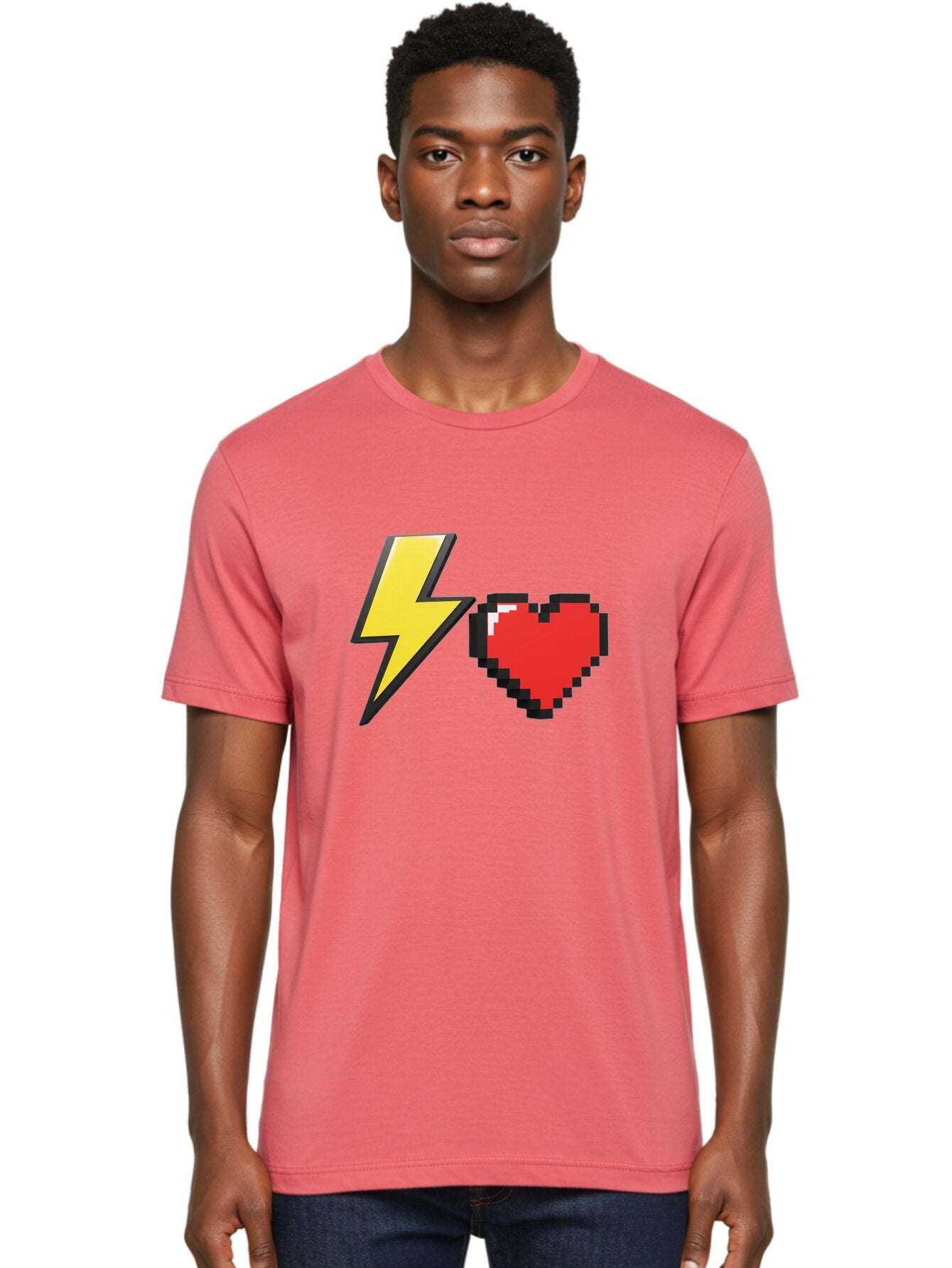 Lightning-Heart-5 Men'S Graphic Tee, 100% Cotton, Comfortable Casual Summer Wear, Machine Washable, Vintage Camera, Old Camera, Antique Camera, Black Camera, Classic Photography, Photography Equipment, Nostalgic Device, Film Camera, Camera Art Bap675 21