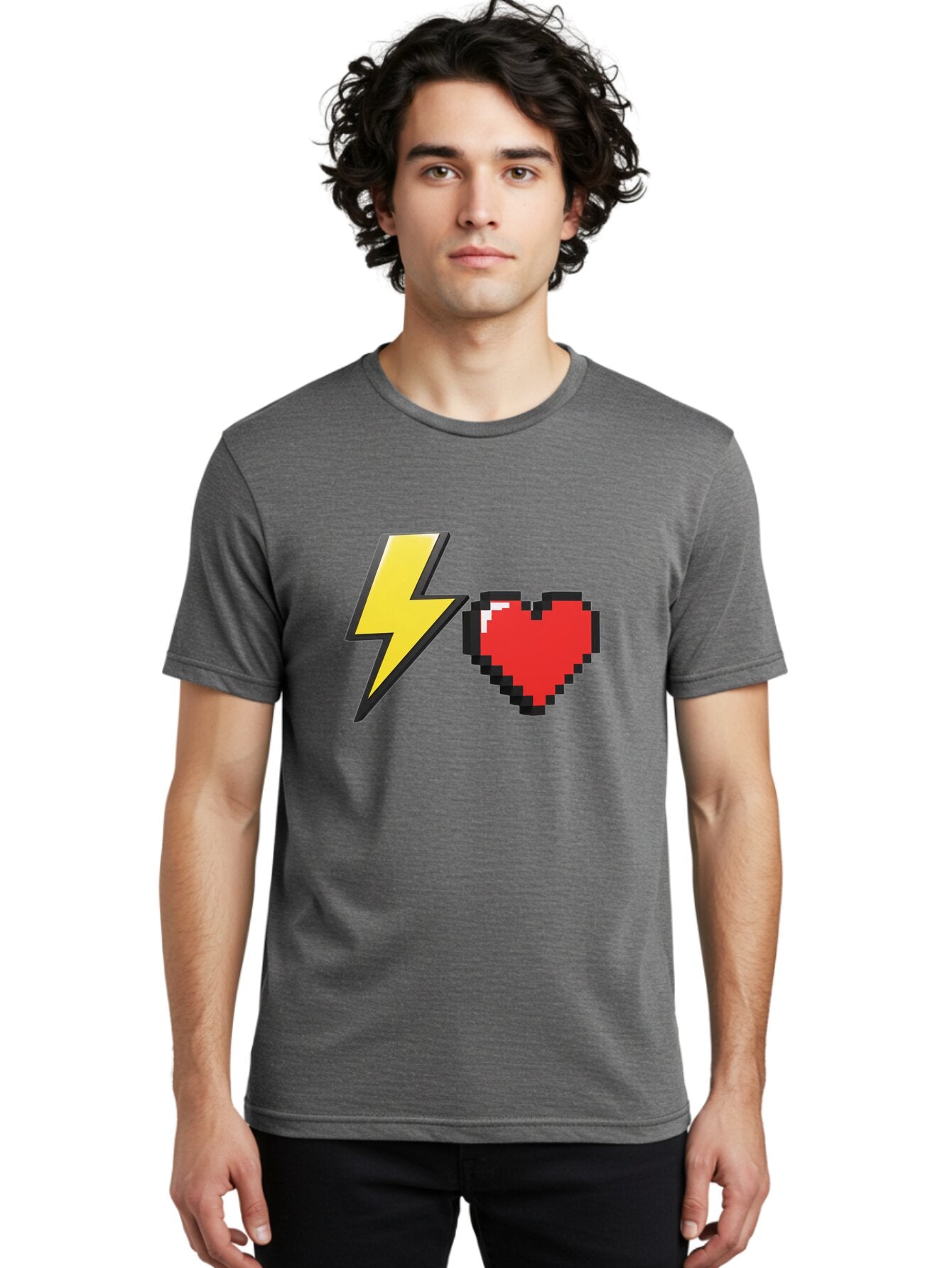Lightning-Heart-5 Men'S Graphic Tee, 100% Cotton, Comfortable Casual Summer Wear, Machine Washable, Vintage Camera, Old Camera, Antique Camera, Black Camera, Classic Photography, Photography Equipment, Nostalgic Device, Film Camera, Camera Art Bap675 16