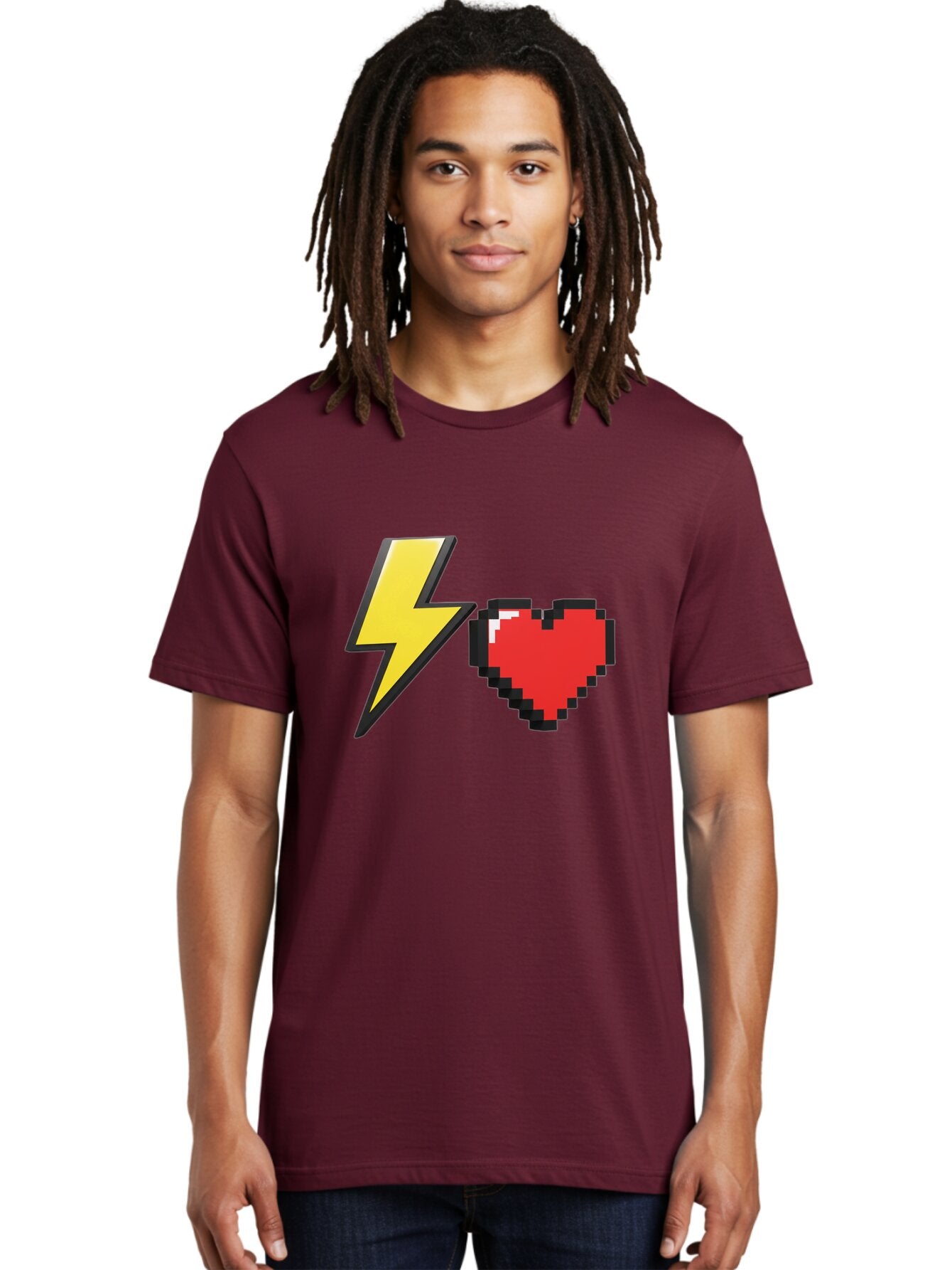 Lightning-Heart-5 Men'S Graphic Tee, 100% Cotton, Comfortable Casual Summer Wear, Machine Washable, Vintage Camera, Old Camera, Antique Camera, Black Camera, Classic Photography, Photography Equipment, Nostalgic Device, Film Camera, Camera Art Bap675 28