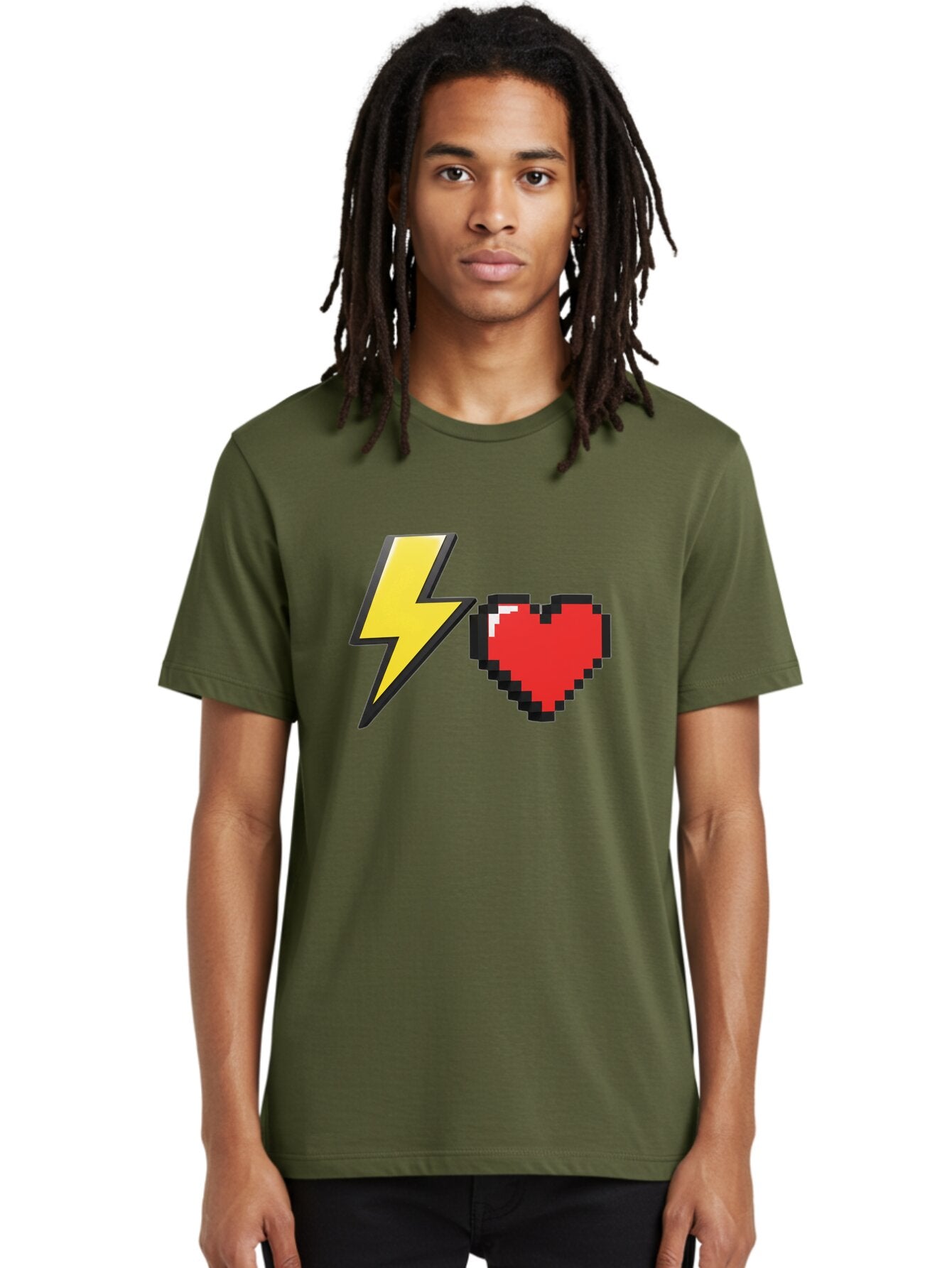 Lightning-Heart-5 Men'S Graphic Tee, 100% Cotton, Comfortable Casual Summer Wear, Machine Washable, Vintage Camera, Old Camera, Antique Camera, Black Camera, Classic Photography, Photography Equipment, Nostalgic Device, Film Camera, Camera Art Bap675 20