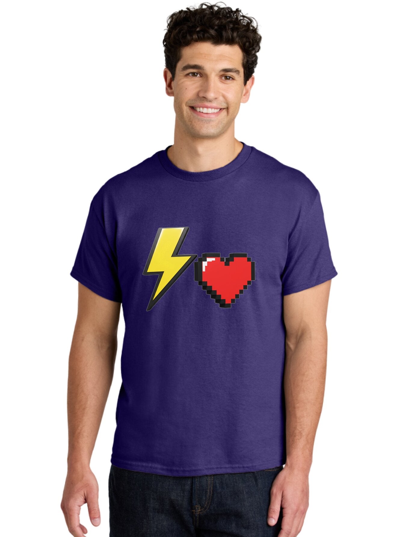 Lightning-Heart-5 Men'S Graphic Tee, 100% Cotton, Comfortable Casual Summer Wear, Machine Washable, Vintage Camera, Old Camera, Antique Camera, Black Camera, Classic Photography, Photography Equipment, Nostalgic Device, Film Camera, Camera Art Bap675 30