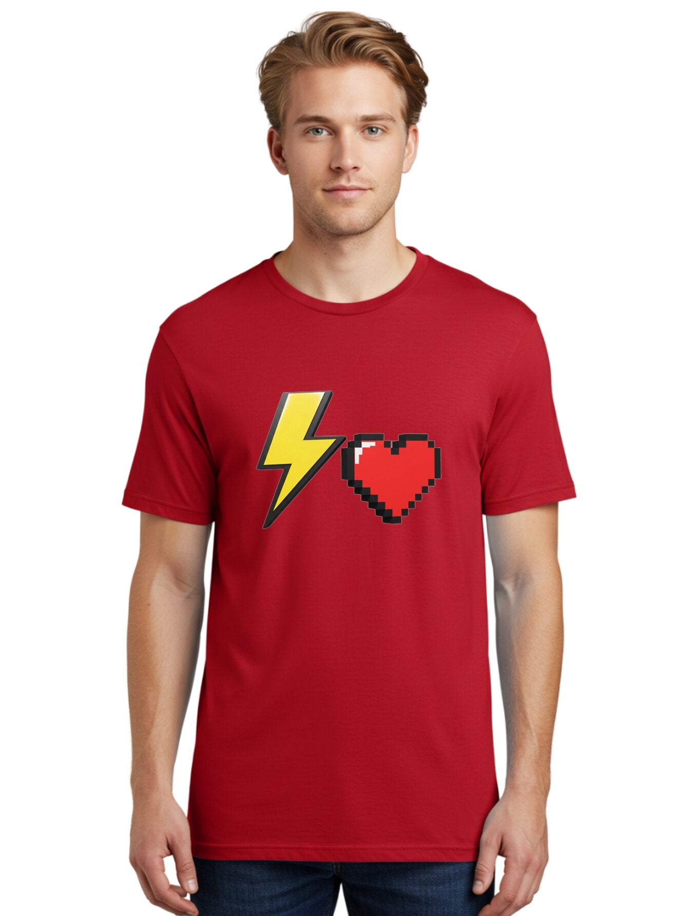 Lightning-Heart-5 Men'S Graphic Tee, 100% Cotton, Comfortable Casual Summer Wear, Machine Washable, Vintage Camera, Old Camera, Antique Camera, Black Camera, Classic Photography, Photography Equipment, Nostalgic Device, Film Camera, Camera Art Bap675 17