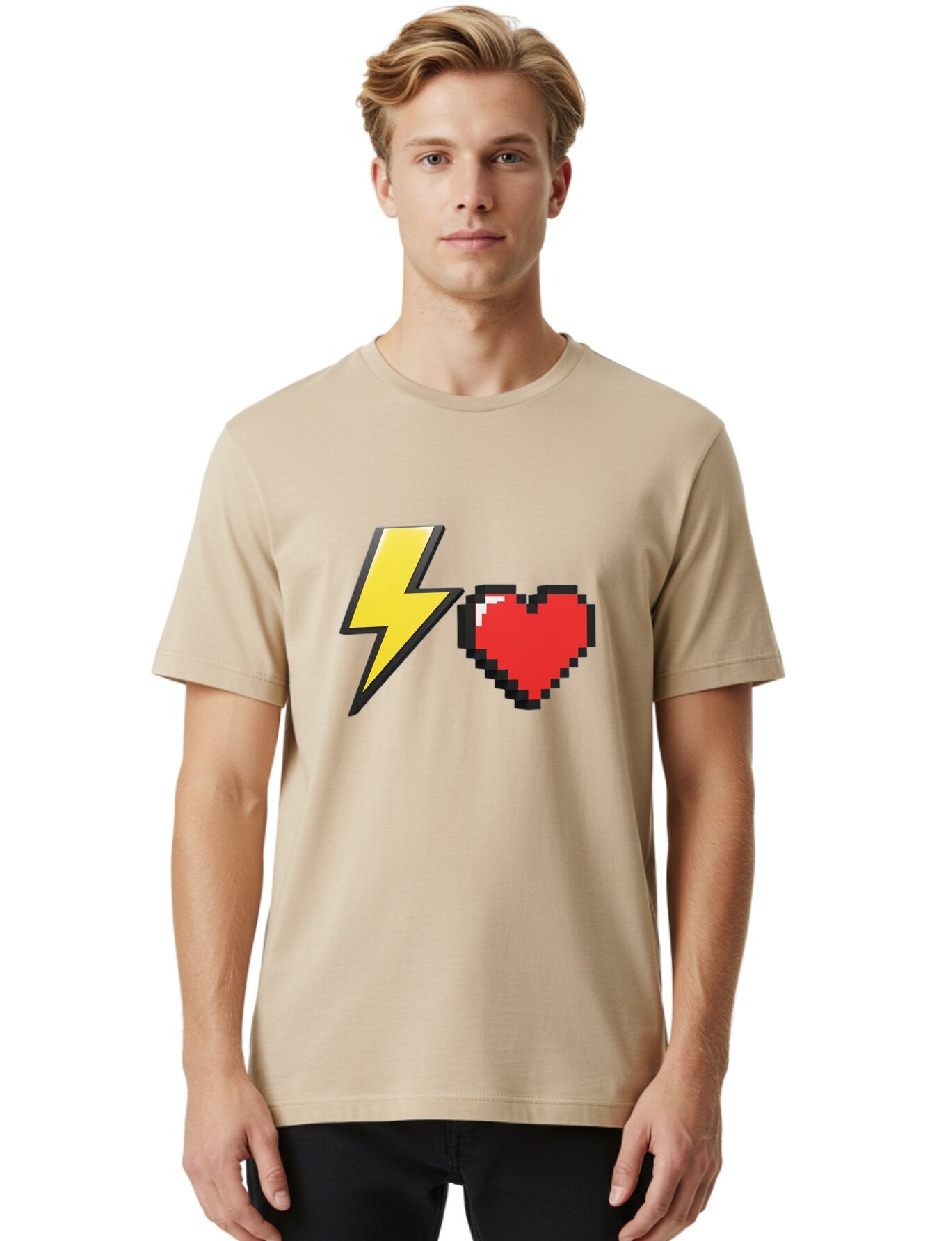 Lightning-Heart-5 Men'S Graphic Tee, 100% Cotton, Comfortable Casual Summer Wear, Machine Washable, Vintage Camera, Old Camera, Antique Camera, Black Camera, Classic Photography, Photography Equipment, Nostalgic Device, Film Camera, Camera Art Bap675 22