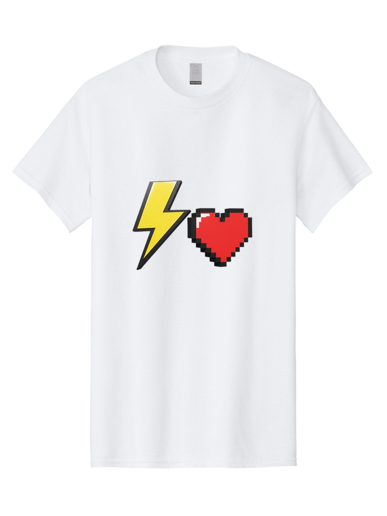 Lightning-Heart-5 Men'S Graphic Tee, 100% Cotton, Comfortable Casual Summer Wear, Machine Washable, Vintage Camera, Old Camera, Antique Camera, Black Camera, Classic Photography, Photography Equipment, Nostalgic Device, Film Camera, Camera Art Bap675 5