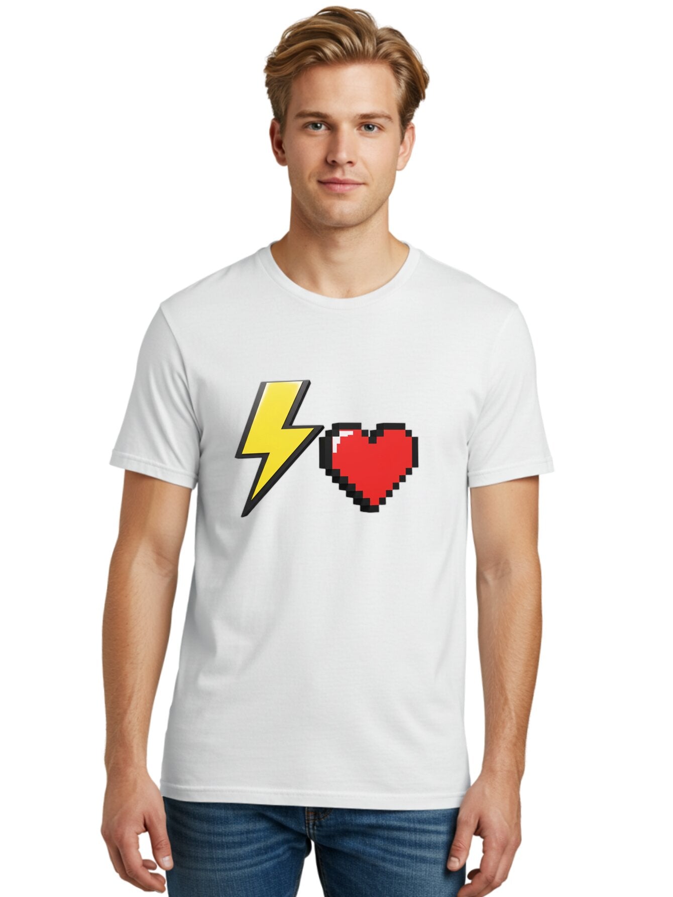Lightning-Heart-5 Men'S Graphic Tee, 100% Cotton, Comfortable Casual Summer Wear, Machine Washable, Vintage Camera, Old Camera, Antique Camera, Black Camera, Classic Photography, Photography Equipment, Nostalgic Device, Film Camera, Camera Art Bap675 23