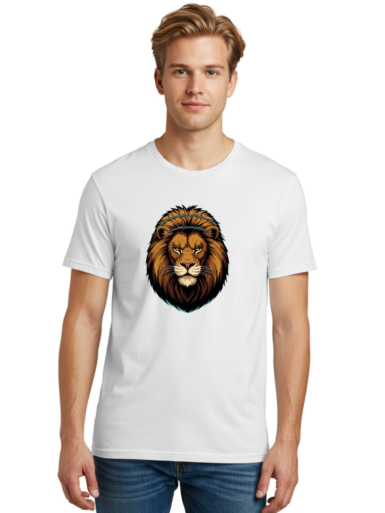 Lion-Head-Crowned-With-Thorns Men'S Graphic Tee, 100% Cotton, Comfortable Casual Summer Wear, Machine Washable, Vintage Camera, Old Camera, Antique Camera, Black Camera, Classic Photography, Photography Equipment, Nostalgic Device, Bap680 24