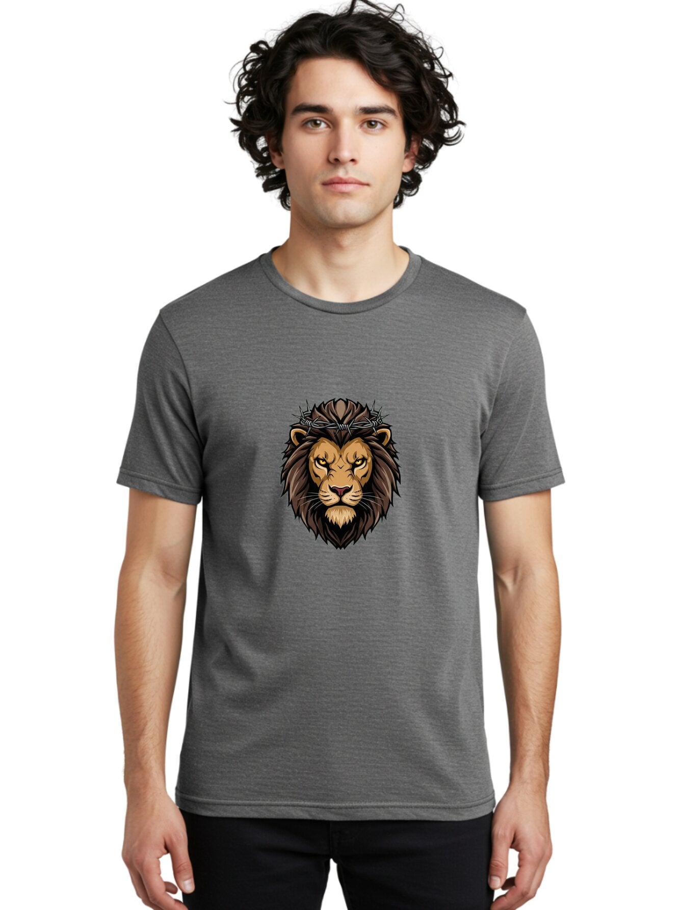Lion-Head-With-Crown-Of-Thorns Men'S Graphic Tee, 100% Cotton, Comfortable Casual Summer Wear, Machine Washable, Vintage Camera, Old Camera, Antique Camera, Black Camera, Classic Photography, Photography Equipment, Nostalgic Device, Bap681 25