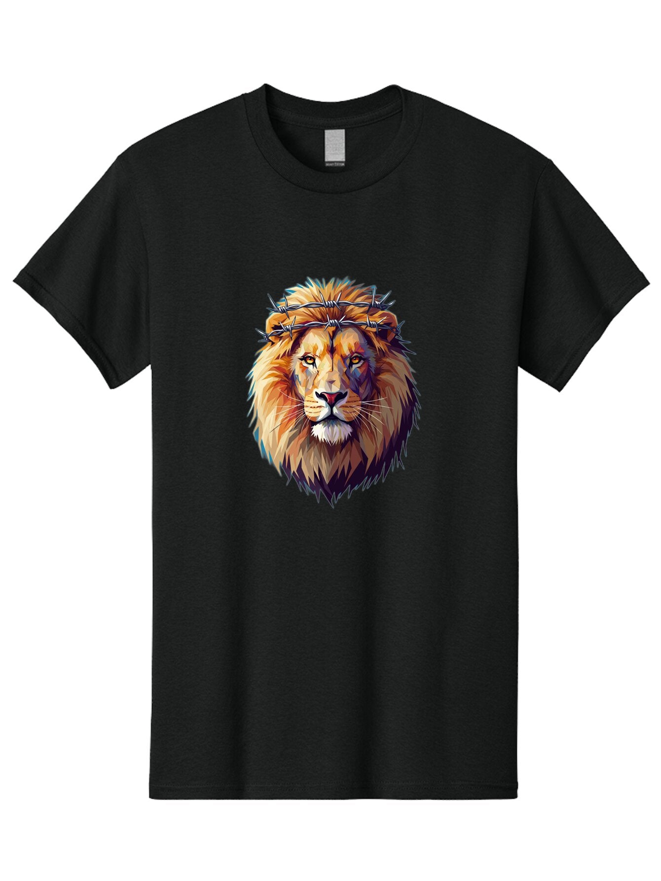 Lion-With-Crown-Of-Thorns-1 Men'S Graphic Tee, 100% Cotton, Comfortable Casual Summer Wear, Machine Washable, Vintage Camera, Old Camera, Antique Camera, Black Camera, Classic Photography, Photography Equipment, Nostalgic Device, Film Camera, Bap686 4