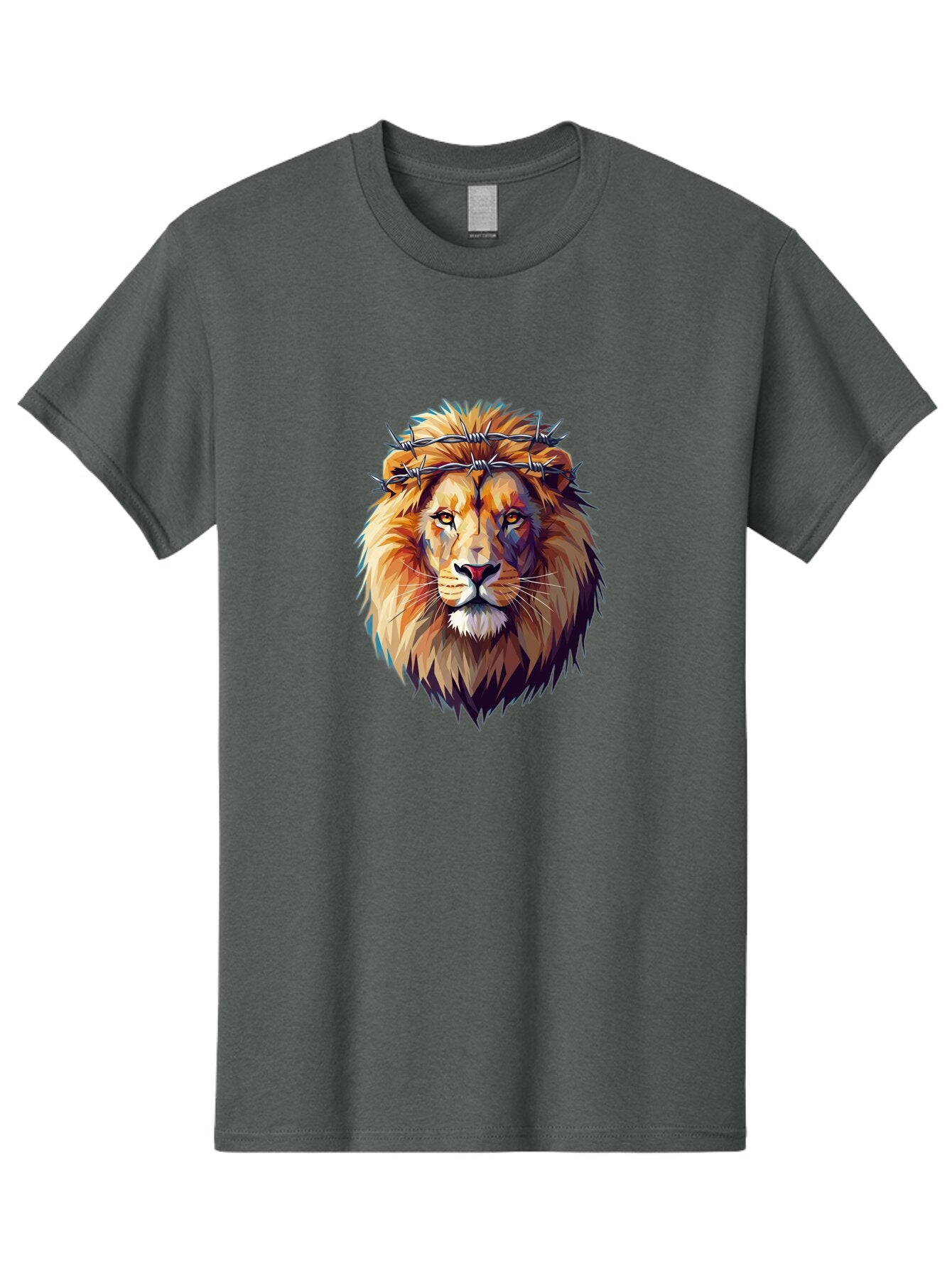 Lion-With-Crown-Of-Thorns-1 Men'S Graphic Tee, 100% Cotton, Comfortable Casual Summer Wear, Machine Washable, Vintage Camera, Old Camera, Antique Camera, Black Camera, Classic Photography, Photography Equipment, Nostalgic Device, Film Camera, Bap686 15