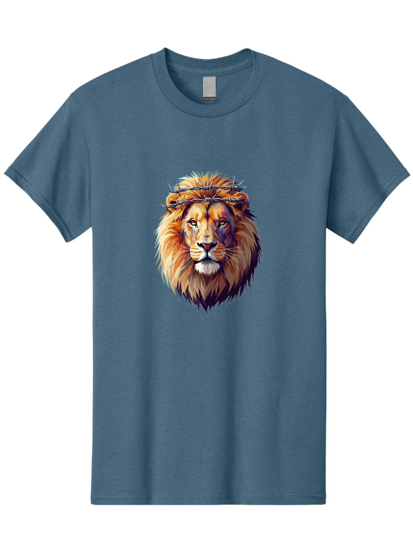 Lion-With-Crown-Of-Thorns-1 Men'S Graphic Tee, 100% Cotton, Comfortable Casual Summer Wear, Machine Washable, Vintage Camera, Old Camera, Antique Camera, Black Camera, Classic Photography, Photography Equipment, Nostalgic Device, Film Camera, Bap686 9