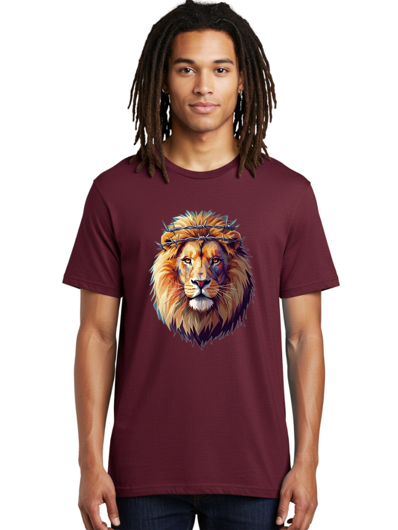 Lion-With-Crown-Of-Thorns-1 Men'S Graphic Tee, 100% Cotton, Comfortable Casual Summer Wear, Machine Washable, Vintage Camera, Old Camera, Antique Camera, Black Camera, Classic Photography, Photography Equipment, Nostalgic Device, Film Camera, Bap686 28