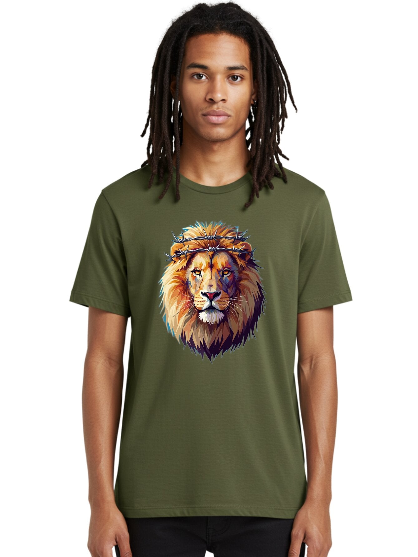 Lion-With-Crown-Of-Thorns-1 Men'S Graphic Tee, 100% Cotton, Comfortable Casual Summer Wear, Machine Washable, Vintage Camera, Old Camera, Antique Camera, Black Camera, Classic Photography, Photography Equipment, Nostalgic Device, Film Camera, Bap686 25