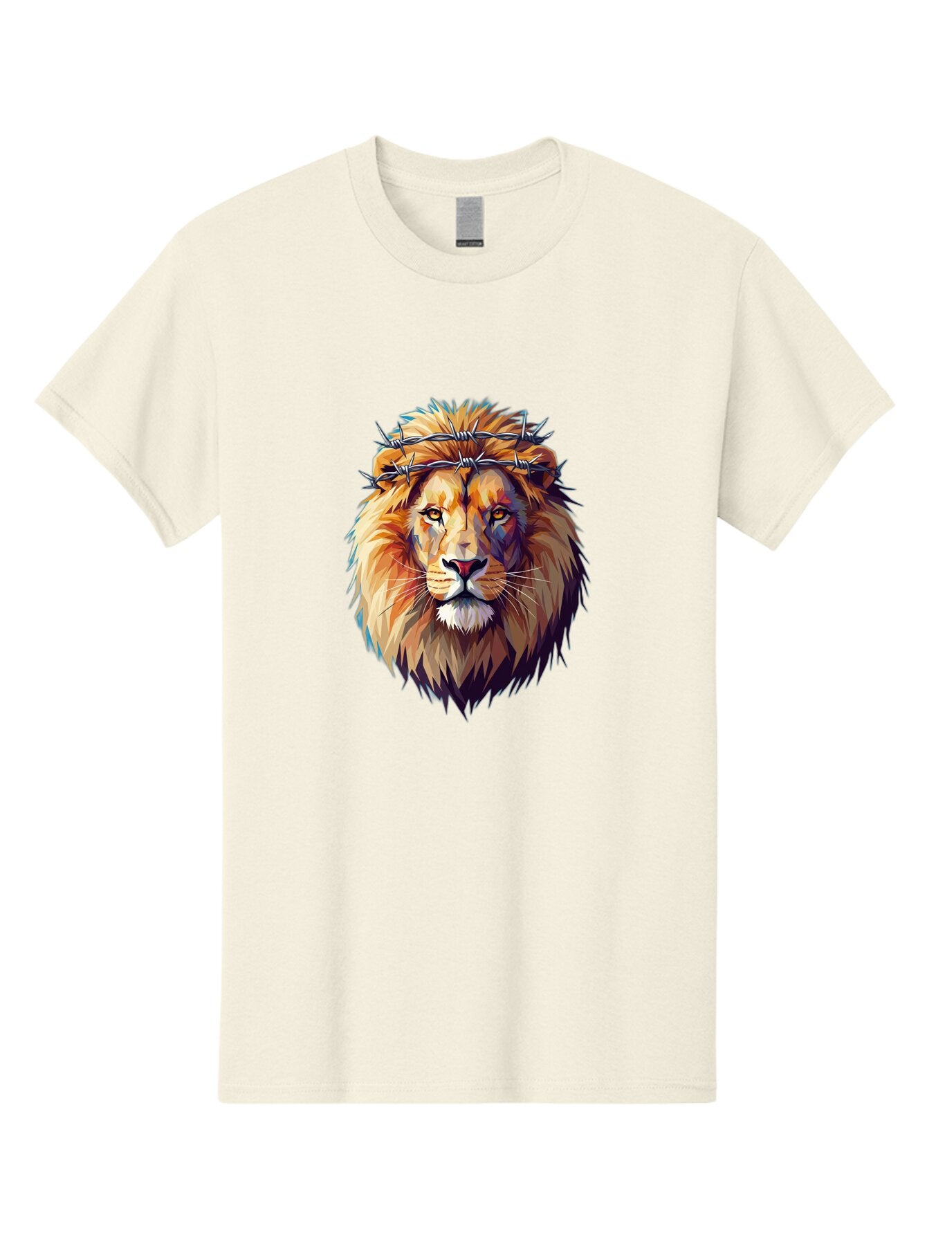 Lion-With-Crown-Of-Thorns-1 Men'S Graphic Tee, 100% Cotton, Comfortable Casual Summer Wear, Machine Washable, Vintage Camera, Old Camera, Antique Camera, Black Camera, Classic Photography, Photography Equipment, Nostalgic Device, Film Camera, Bap686 3