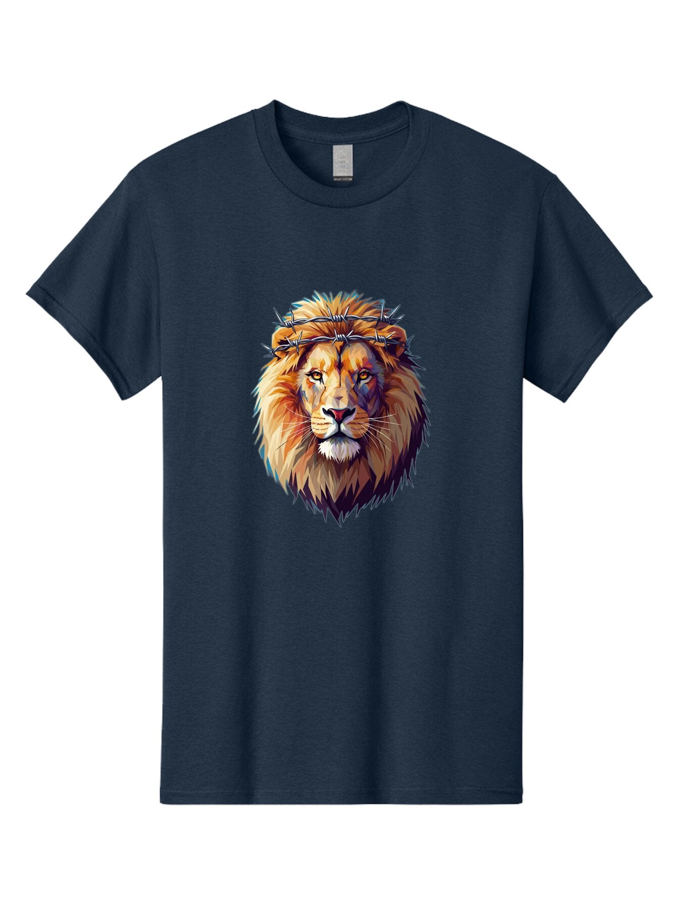 Lion-With-Crown-Of-Thorns-1 Men'S Graphic Tee, 100% Cotton, Comfortable Casual Summer Wear, Machine Washable, Vintage Camera, Old Camera, Antique Camera, Black Camera, Classic Photography, Photography Equipment, Nostalgic Device, Film Camera, Bap686 5