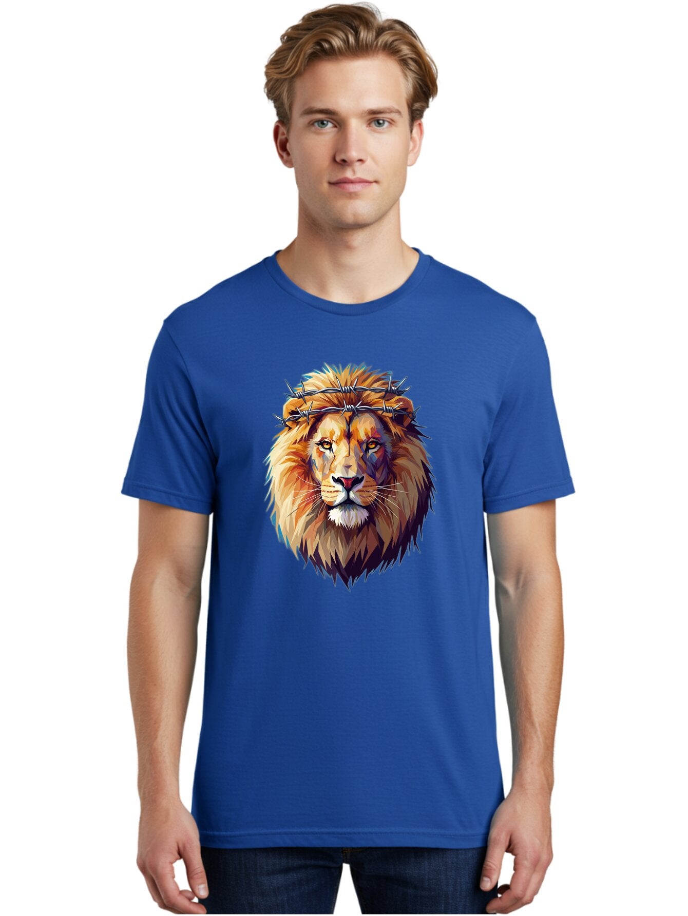 Lion-With-Crown-Of-Thorns-1 Men'S Graphic Tee, 100% Cotton, Comfortable Casual Summer Wear, Machine Washable, Vintage Camera, Old Camera, Antique Camera, Black Camera, Classic Photography, Photography Equipment, Nostalgic Device, Film Camera, Bap686 27