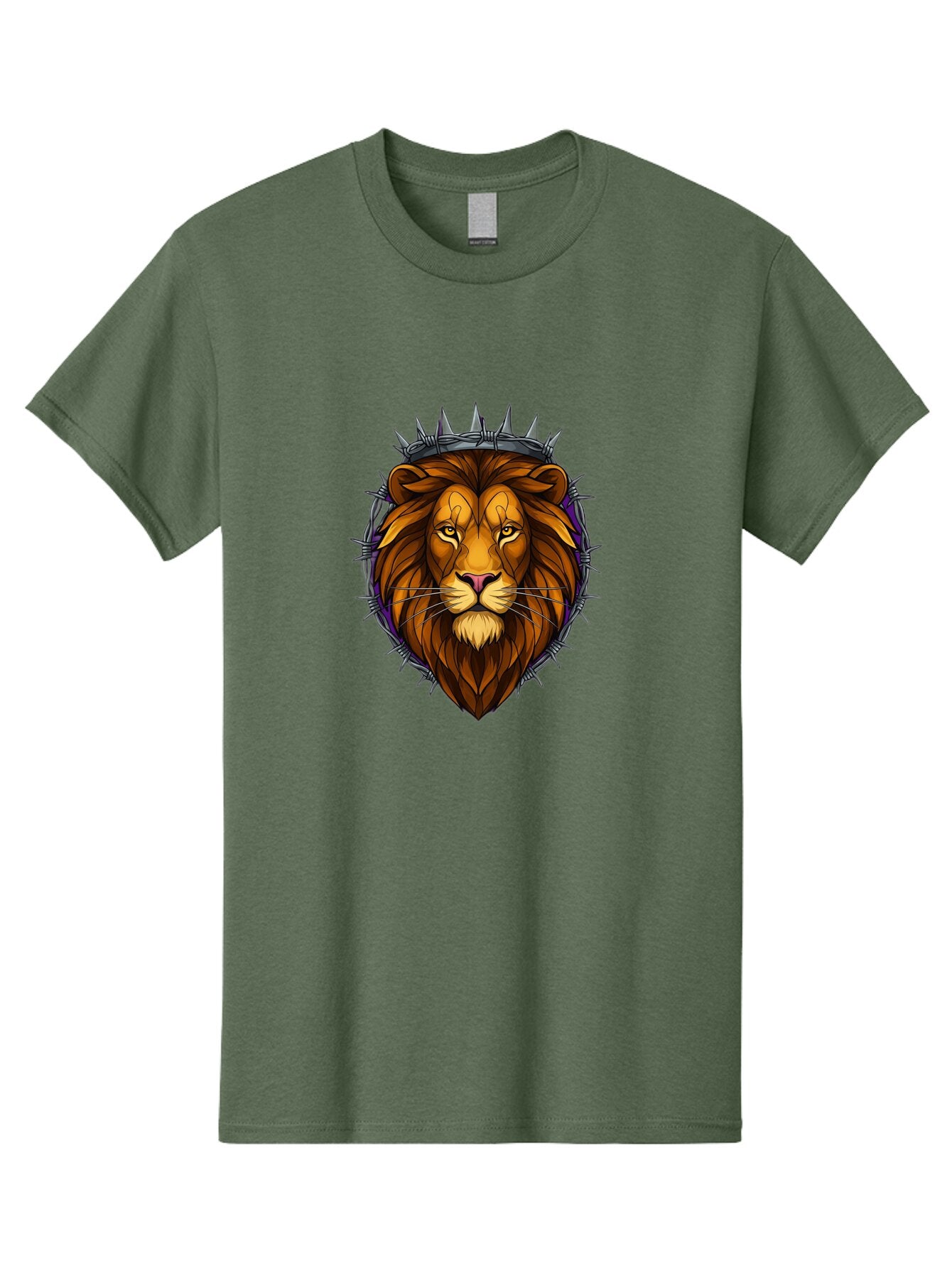 Lion-With-Crown-Of-Thorns-2 Men'S Graphic Tee, 100% Cotton, Comfortable Casual Summer Wear, Machine Washable, Vintage Camera, Old Camera, Antique Camera, Black Camera, Classic Photography, Photography Equipment, Nostalgic Device, Film Camera, Bap687
