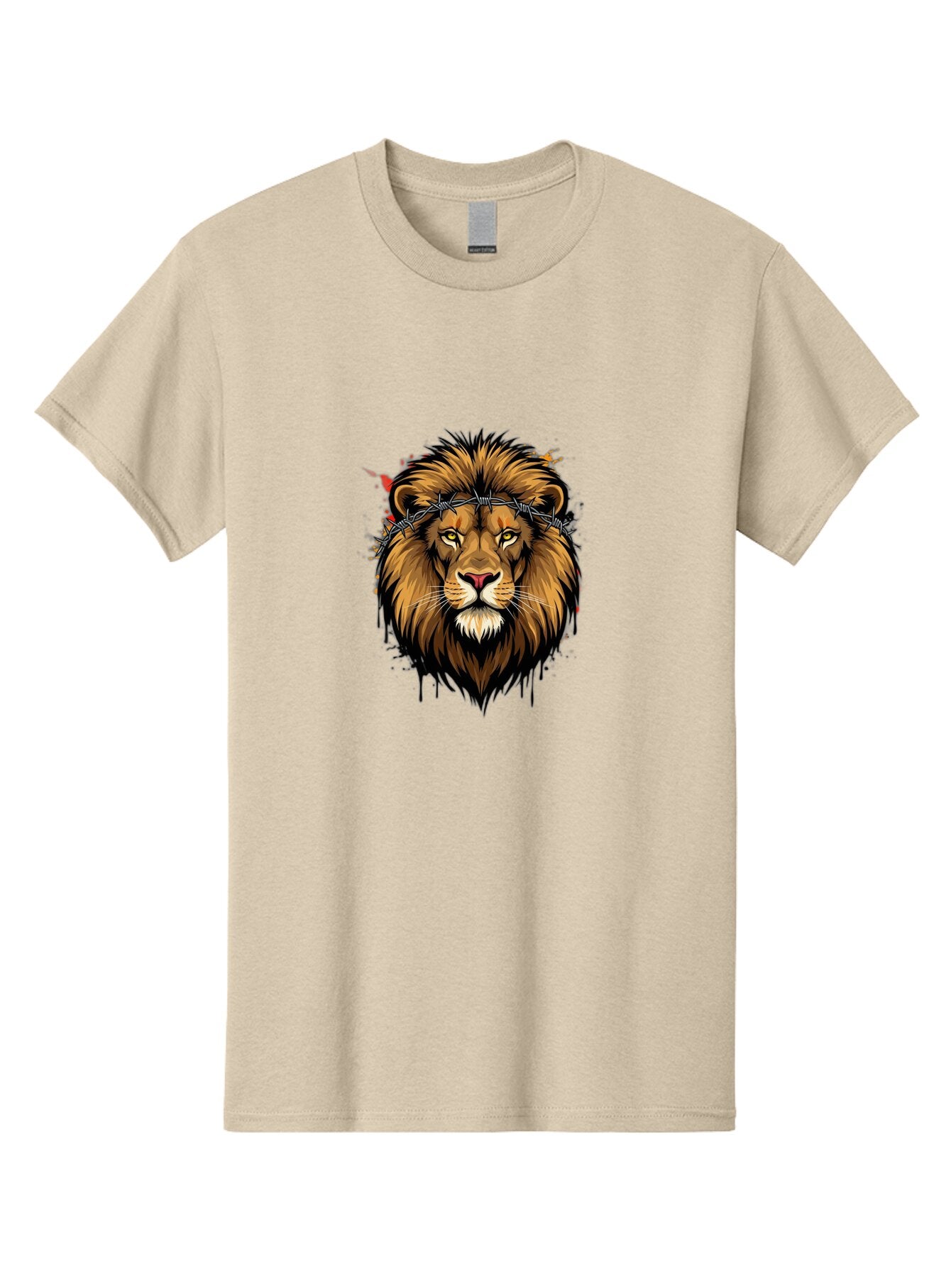 Lion-With-Crown-Of-Thorns-3 Men'S Graphic Tee, 100% Cotton, Comfortable Casual Summer Wear, Machine Washable, Vintage Camera, Old Camera, Antique Camera, Black Camera, Classic Photography, Photography Equipment, Nostalgic Device, Film Camera, Bap688 3