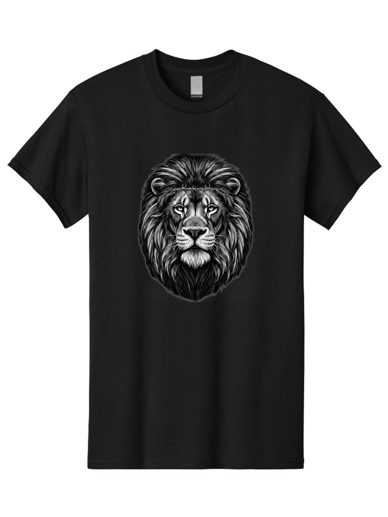 Lion-With-Crown-Of-Thorns-4 Men'S Graphic Tee, 100% Cotton, Comfortable Casual Summer Wear, Machine Washable, Vintage Camera, Old Camera, Antique Camera, Black Camera, Classic Photography, Photography Equipment, Nostalgic Device, Film Camera, Bap689