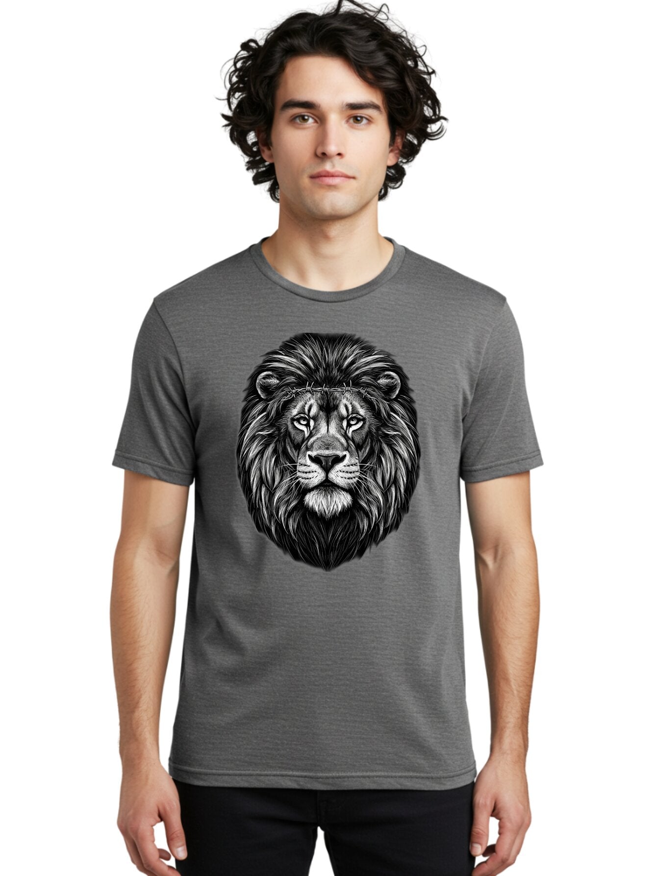 Lion-With-Crown-Of-Thorns-4 Men'S Graphic Tee, 100% Cotton, Comfortable Casual Summer Wear, Machine Washable, Vintage Camera, Old Camera, Antique Camera, Black Camera, Classic Photography, Photography Equipment, Nostalgic Device, Film Camera, Bap689 20