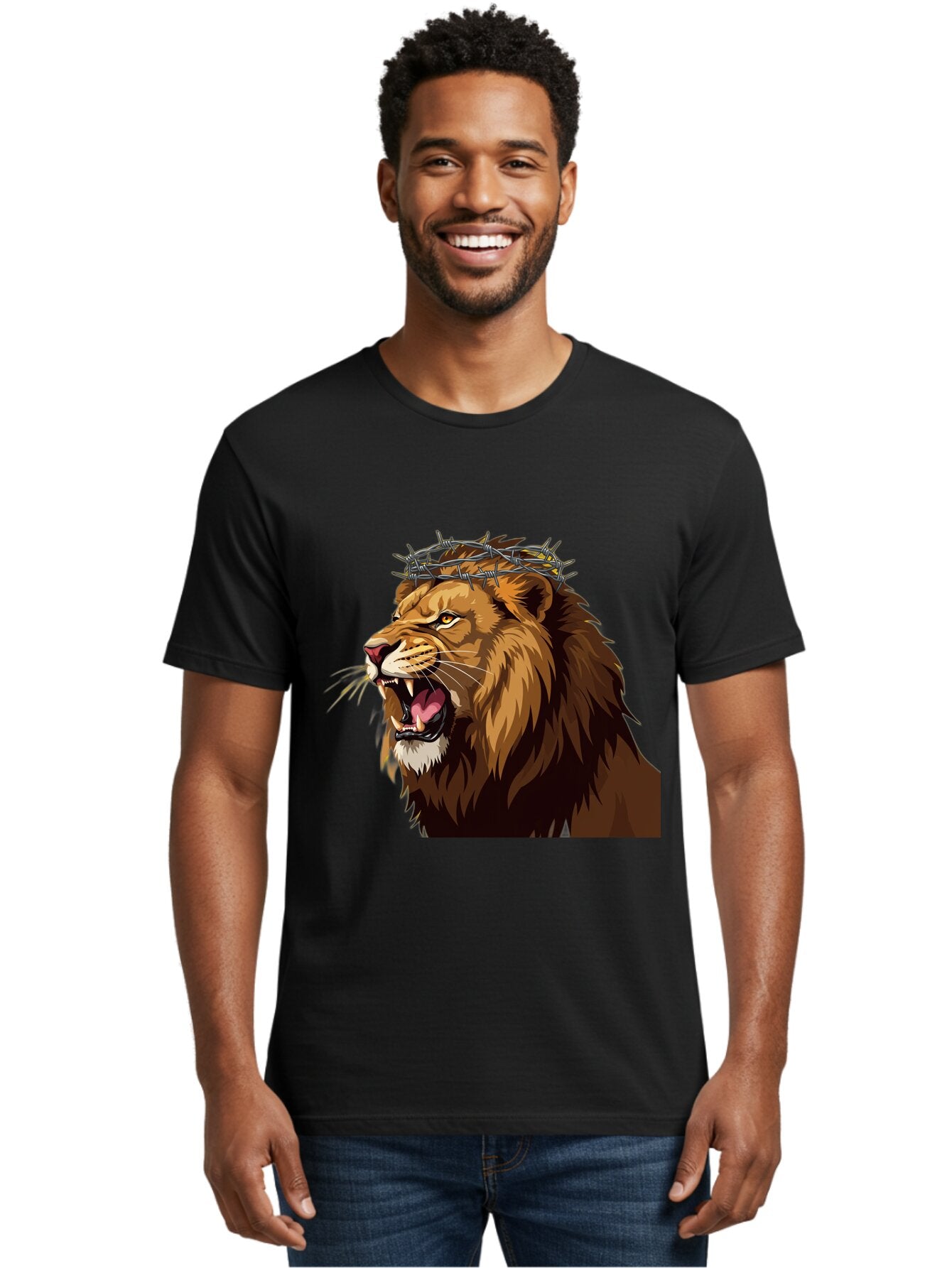Lion-With-Crown-Of-Thorns Men'S Graphic Tee, 100% Cotton, Comfortable Casual Summer Wear, Machine Washable, Vintage Camera, Old Camera, Antique Camera, Black Camera, Classic Photography, Photography Equipment, Nostalgic Device, Film Camera, Bap690 27