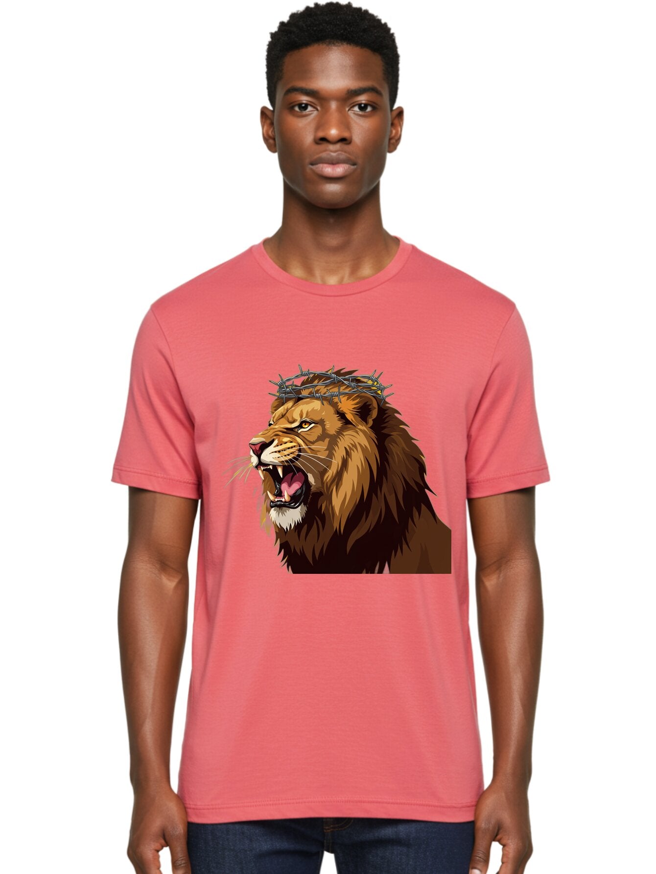 Lion-With-Crown-Of-Thorns Men'S Graphic Tee, 100% Cotton, Comfortable Casual Summer Wear, Machine Washable, Vintage Camera, Old Camera, Antique Camera, Black Camera, Classic Photography, Photography Equipment, Nostalgic Device, Film Camera, Bap690 17