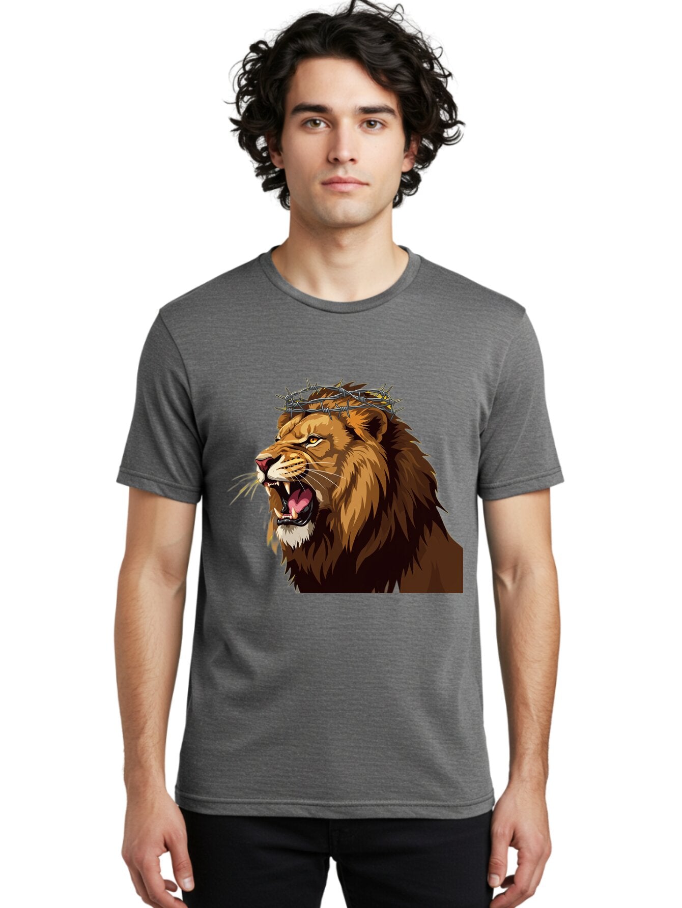 Lion-With-Crown-Of-Thorns Men'S Graphic Tee, 100% Cotton, Comfortable Casual Summer Wear, Machine Washable, Vintage Camera, Old Camera, Antique Camera, Black Camera, Classic Photography, Photography Equipment, Nostalgic Device, Film Camera, Bap690 24