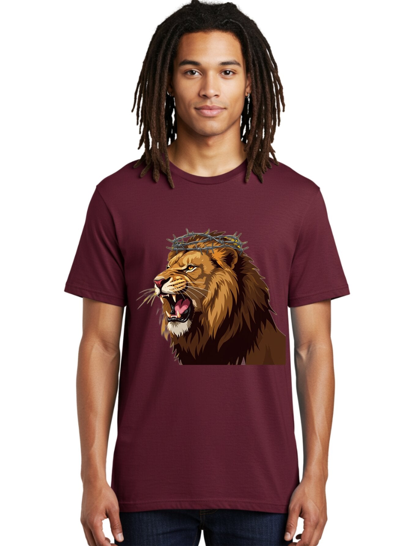Lion-With-Crown-Of-Thorns Men'S Graphic Tee, 100% Cotton, Comfortable Casual Summer Wear, Machine Washable, Vintage Camera, Old Camera, Antique Camera, Black Camera, Classic Photography, Photography Equipment, Nostalgic Device, Film Camera, Bap690 25