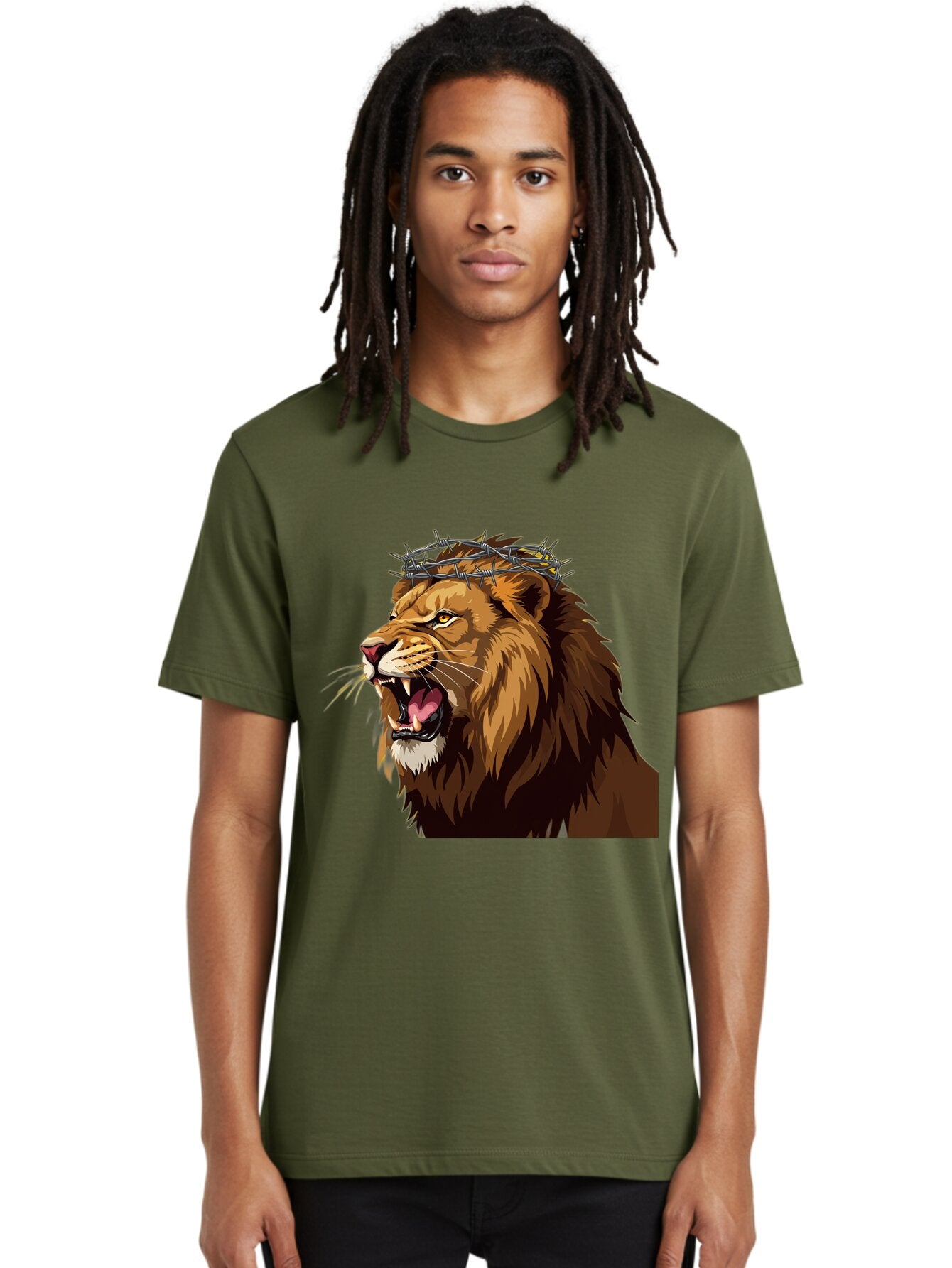 Lion-With-Crown-Of-Thorns Men'S Graphic Tee, 100% Cotton, Comfortable Casual Summer Wear, Machine Washable, Vintage Camera, Old Camera, Antique Camera, Black Camera, Classic Photography, Photography Equipment, Nostalgic Device, Film Camera, Bap690 19