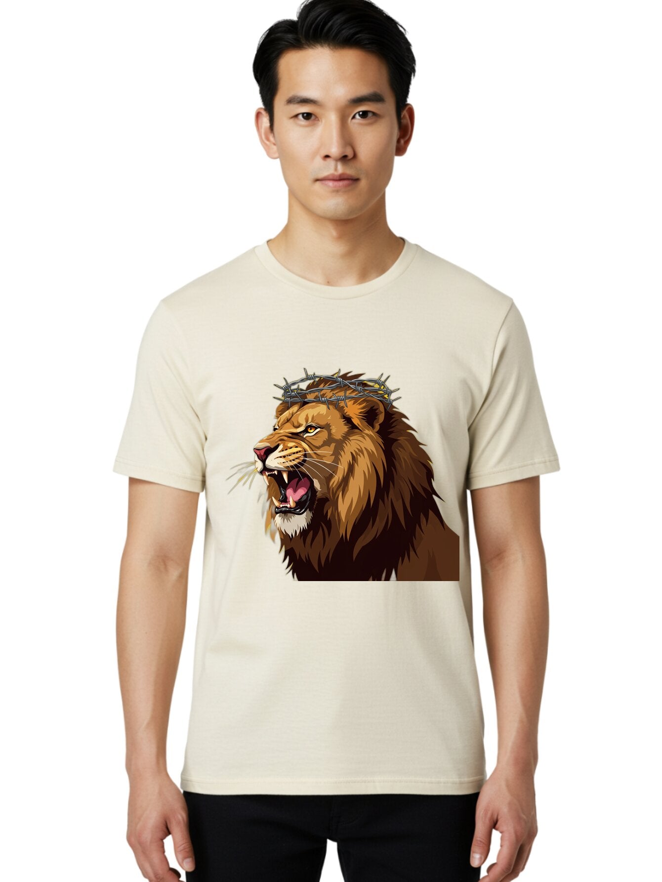 Lion-With-Crown-Of-Thorns Men'S Graphic Tee, 100% Cotton, Comfortable Casual Summer Wear, Machine Washable, Vintage Camera, Old Camera, Antique Camera, Black Camera, Classic Photography, Photography Equipment, Nostalgic Device, Film Camera, Bap690 26