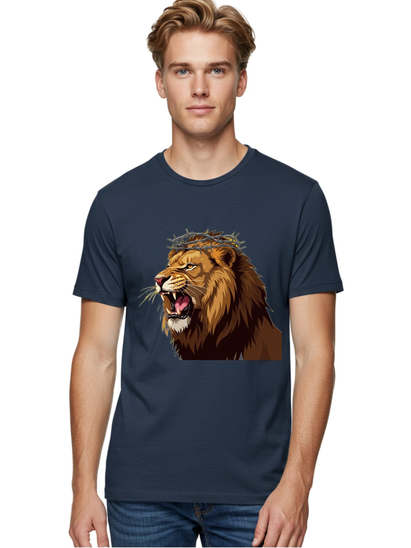 Lion-With-Crown-Of-Thorns Men'S Graphic Tee, 100% Cotton, Comfortable Casual Summer Wear, Machine Washable, Vintage Camera, Old Camera, Antique Camera, Black Camera, Classic Photography, Photography Equipment, Nostalgic Device, Film Camera, Bap690 22