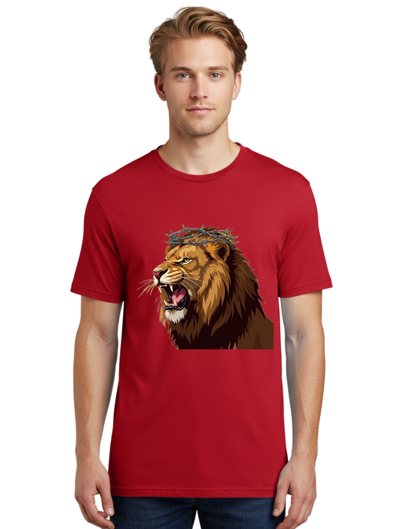 Lion-With-Crown-Of-Thorns Men'S Graphic Tee, 100% Cotton, Comfortable Casual Summer Wear, Machine Washable, Vintage Camera, Old Camera, Antique Camera, Black Camera, Classic Photography, Photography Equipment, Nostalgic Device, Film Camera, Bap690 30