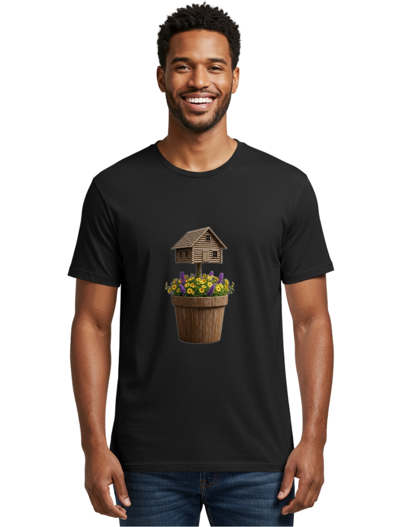 Log-Cabin-Flower-Pot Men'S Graphic Tee, 100% Cotton, Comfortable Casual Summer Wear, Machine Washable, Vintage Camera, Old Camera, Antique Camera, Black Camera, Classic Photography, Photography Equipment, Nostalgic Device, Film Camera, Bap693 20
