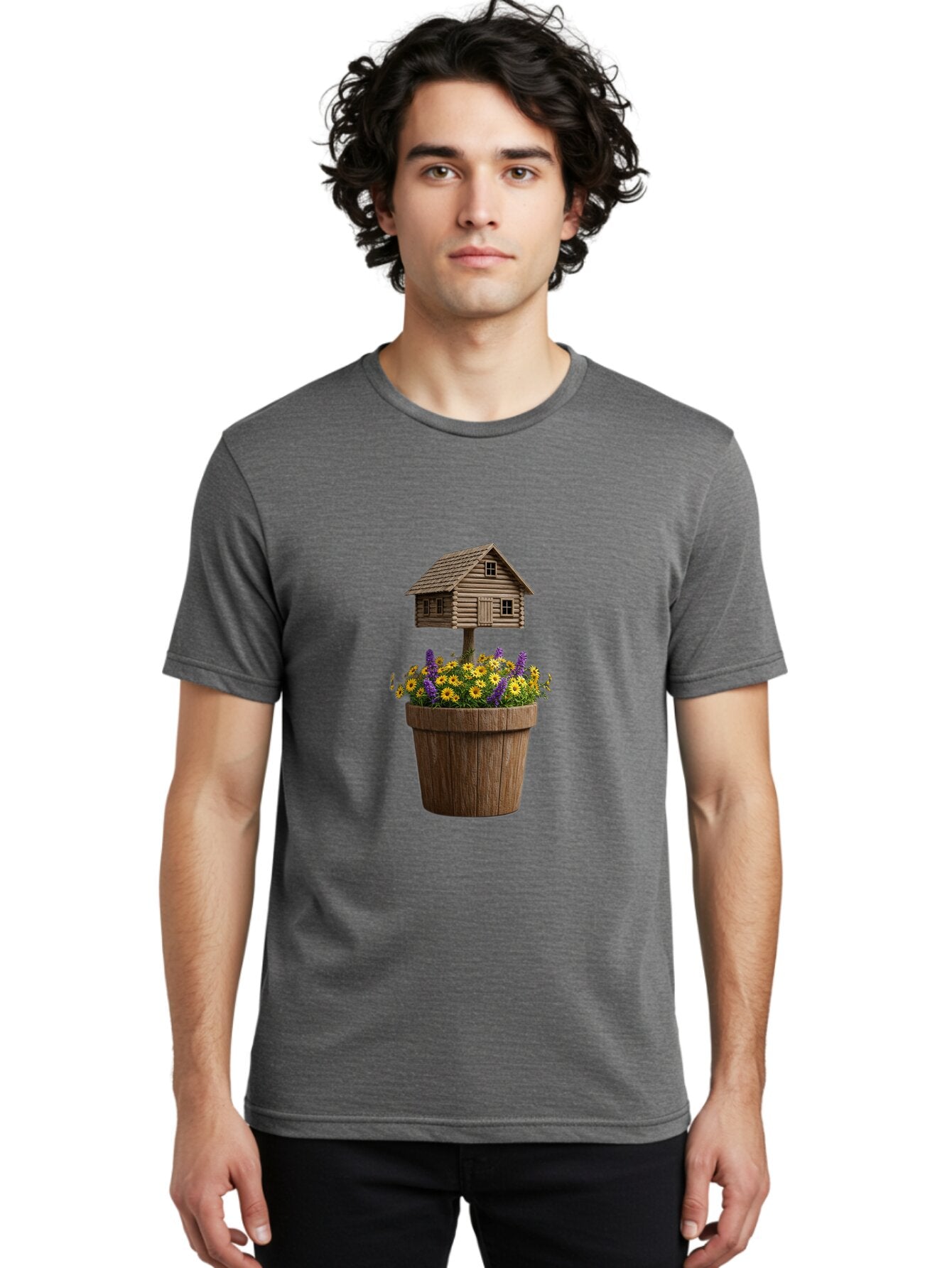 Log-Cabin-Flower-Pot Men'S Graphic Tee, 100% Cotton, Comfortable Casual Summer Wear, Machine Washable, Vintage Camera, Old Camera, Antique Camera, Black Camera, Classic Photography, Photography Equipment, Nostalgic Device, Film Camera, Bap693 18