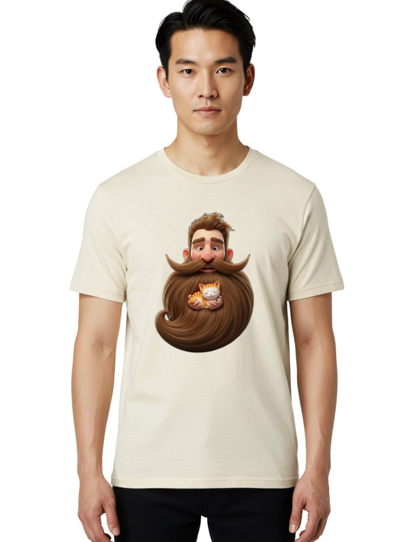 Man-With-Long-Beard-And-Cat Men'S Graphic Tee, 100% Cotton, Comfortable Casual Summer Wear, Machine Washable, Vintage Camera, Old Camera, Antique Camera, Black Camera, Classic Photography, Photography Equipment, Nostalgic Device, Film Camera, Bap697 29