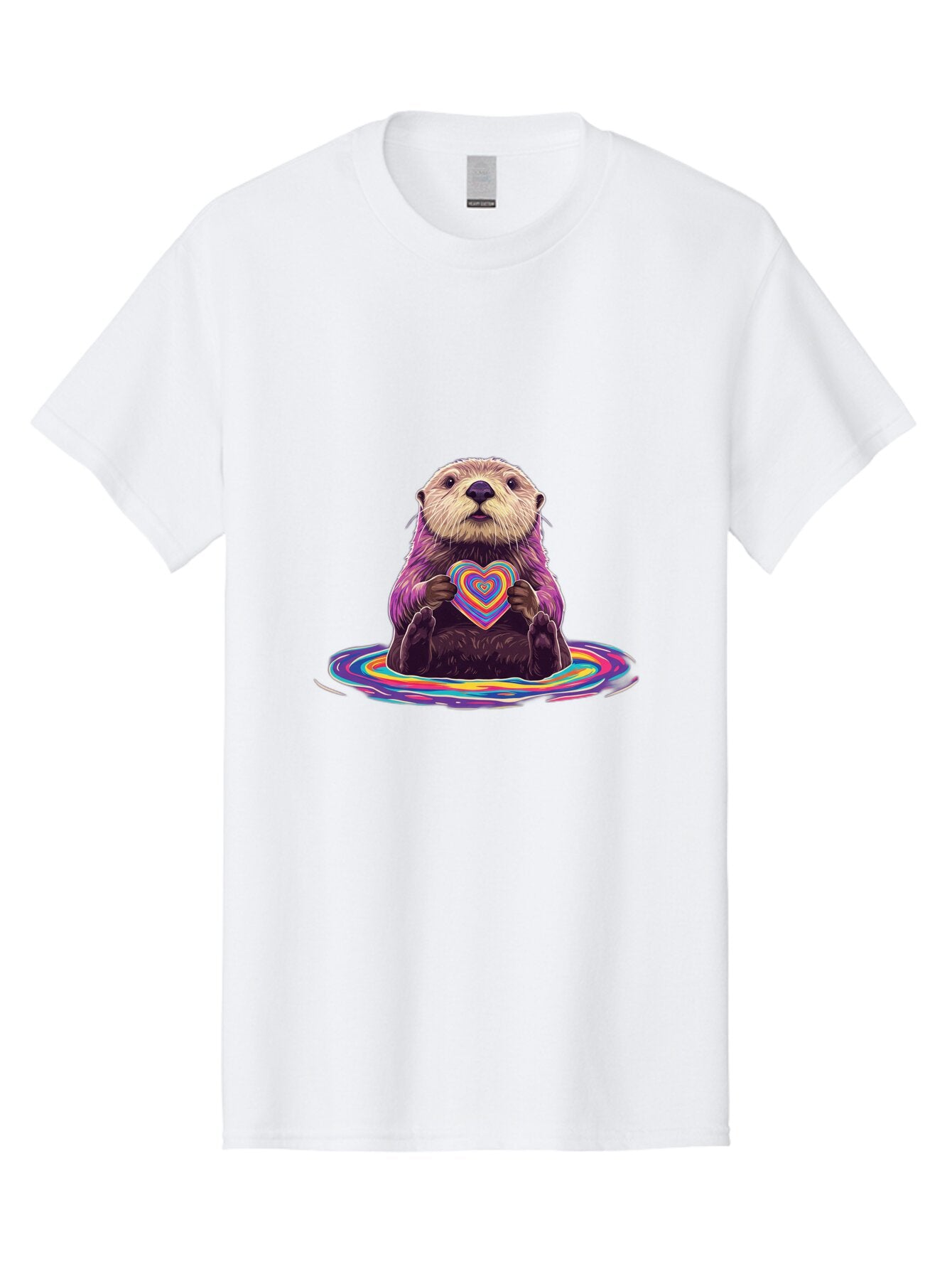 Otter-Heart-1 Men'S Graphic Tee, 100% Cotton, Comfortable Casual Summer Wear, Machine Washable, Vintage Camera, Old Camera, Antique Camera, Black Camera, Classic Photography, Photography Equipment, Nostalgic Device, Film Camera, Camera Art Bap804 4