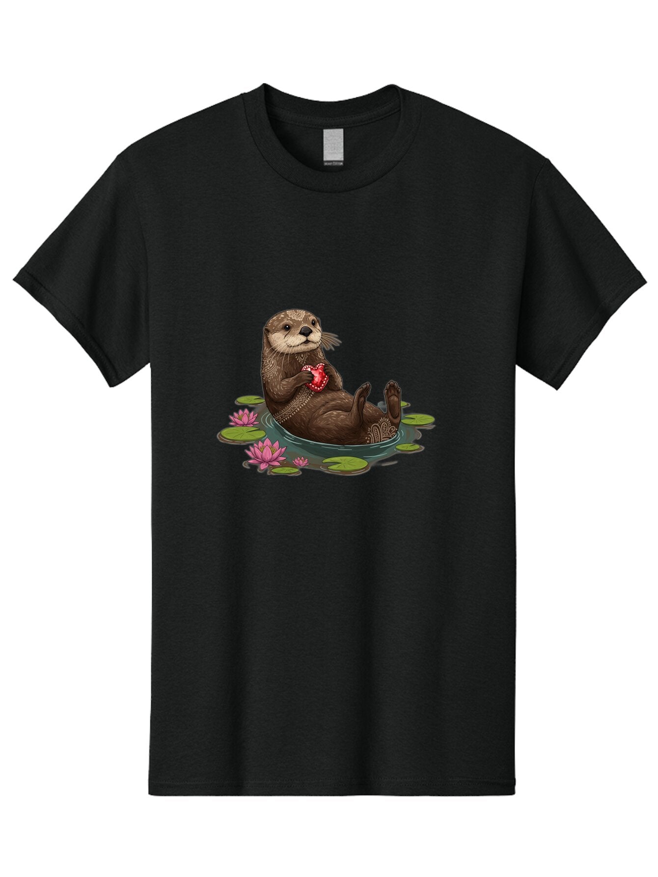 Otter-Holding-Heart-1 Men'S Graphic Tee, 100% Cotton, Comfortable Casual Summer Wear, Machine Washable, Vintage Camera, Old Camera, Antique Camera, Black Camera, Classic Photography, Photography Equipment, Nostalgic Device, Film Camera, Bap806 8