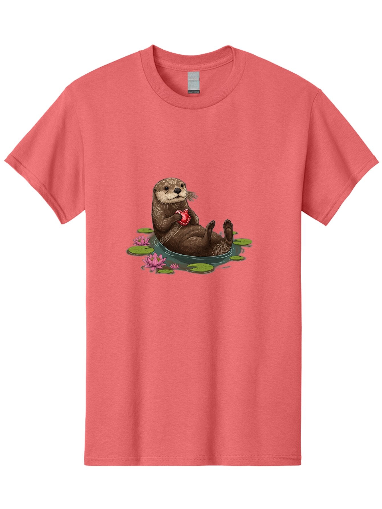 Otter-Holding-Heart-1 Men'S Graphic Tee, 100% Cotton, Comfortable Casual Summer Wear, Machine Washable, Vintage Camera, Old Camera, Antique Camera, Black Camera, Classic Photography, Photography Equipment, Nostalgic Device, Film Camera, Bap806