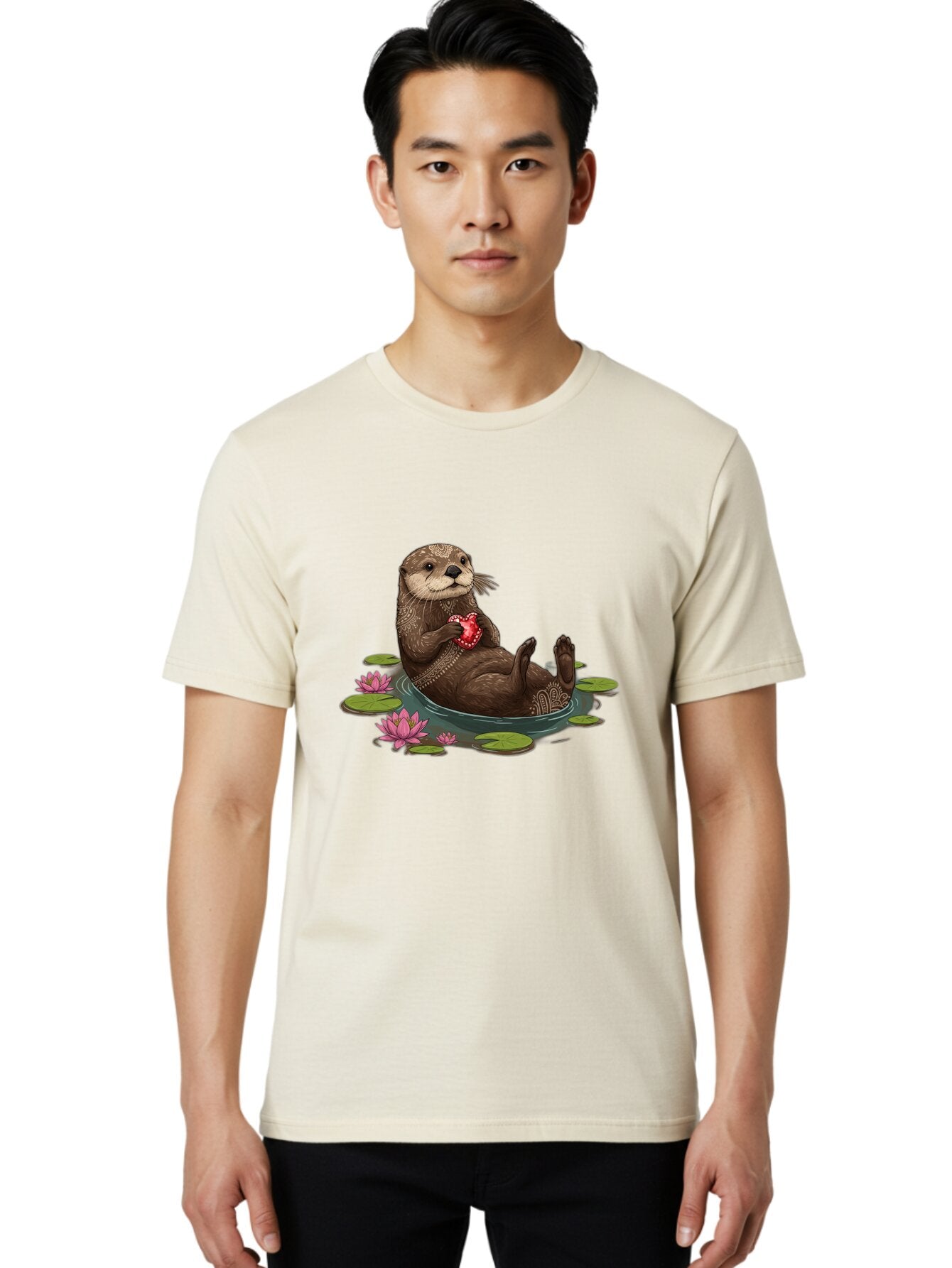 Otter-Holding-Heart-1 Men'S Graphic Tee, 100% Cotton, Comfortable Casual Summer Wear, Machine Washable, Vintage Camera, Old Camera, Antique Camera, Black Camera, Classic Photography, Photography Equipment, Nostalgic Device, Film Camera, Bap806 28