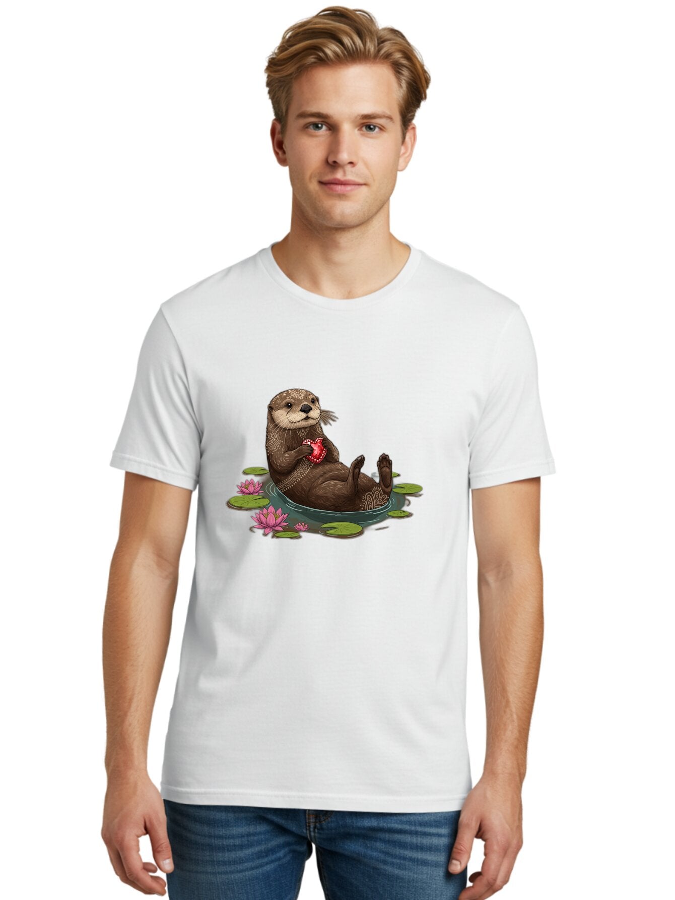 Otter-Holding-Heart-1 Men'S Graphic Tee, 100% Cotton, Comfortable Casual Summer Wear, Machine Washable, Vintage Camera, Old Camera, Antique Camera, Black Camera, Classic Photography, Photography Equipment, Nostalgic Device, Film Camera, Bap806 30