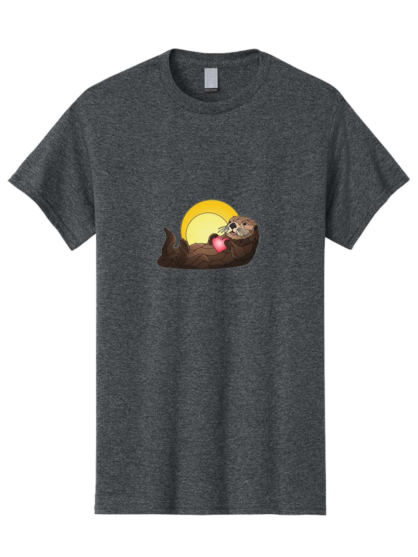 Otter-Holding-Heart Men'S Graphic Tee, 100% Cotton, Comfortable Casual Summer Wear, Machine Washable, Vintage Camera, Old Camera, Antique Camera, Black Camera, Classic Photography, Photography Equipment, Nostalgic Device, Film Camera, Bap808