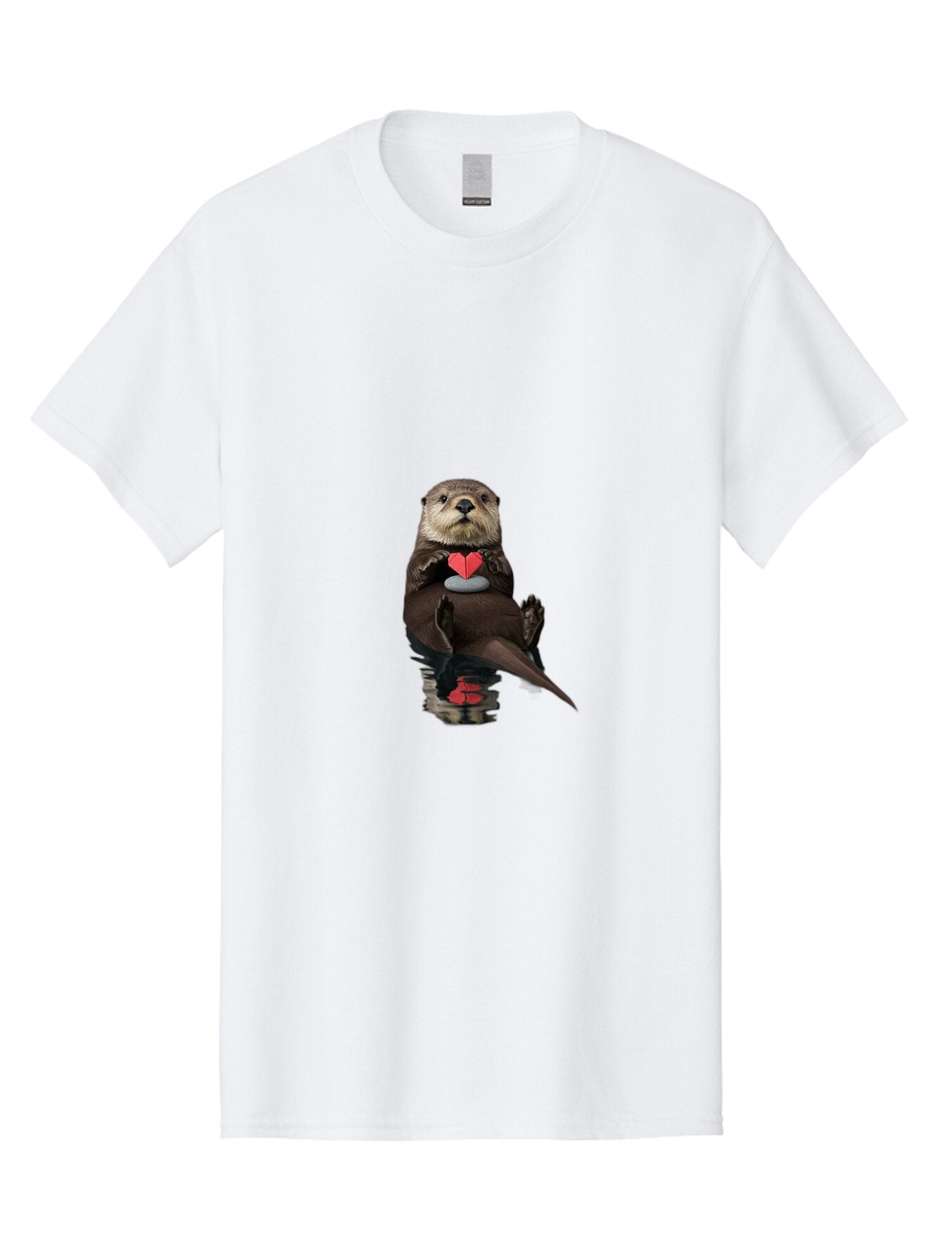 Otter-With-Heart-3 Men'S Graphic Tee, 100% Cotton, Comfortable Casual Summer Wear, Machine Washable, Vintage Camera, Old Camera, Antique Camera, Black Camera, Classic Photography, Photography Equipment, Nostalgic Device, Film Camera, Bap814