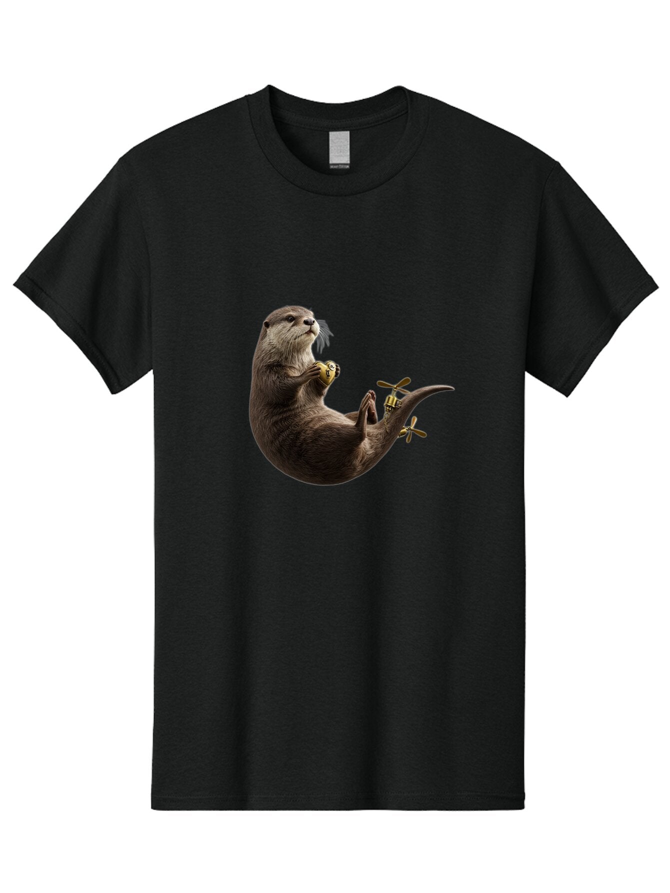Otter-With-Helicopter-Tail Men'S Graphic Tee, 100% Cotton, Comfortable Casual Summer Wear, Machine Washable, Vintage Camera, Old Camera, Antique Camera, Black Camera, Classic Photography, Photography Equipment, Nostalgic Device, Film Camera, Bap818 11