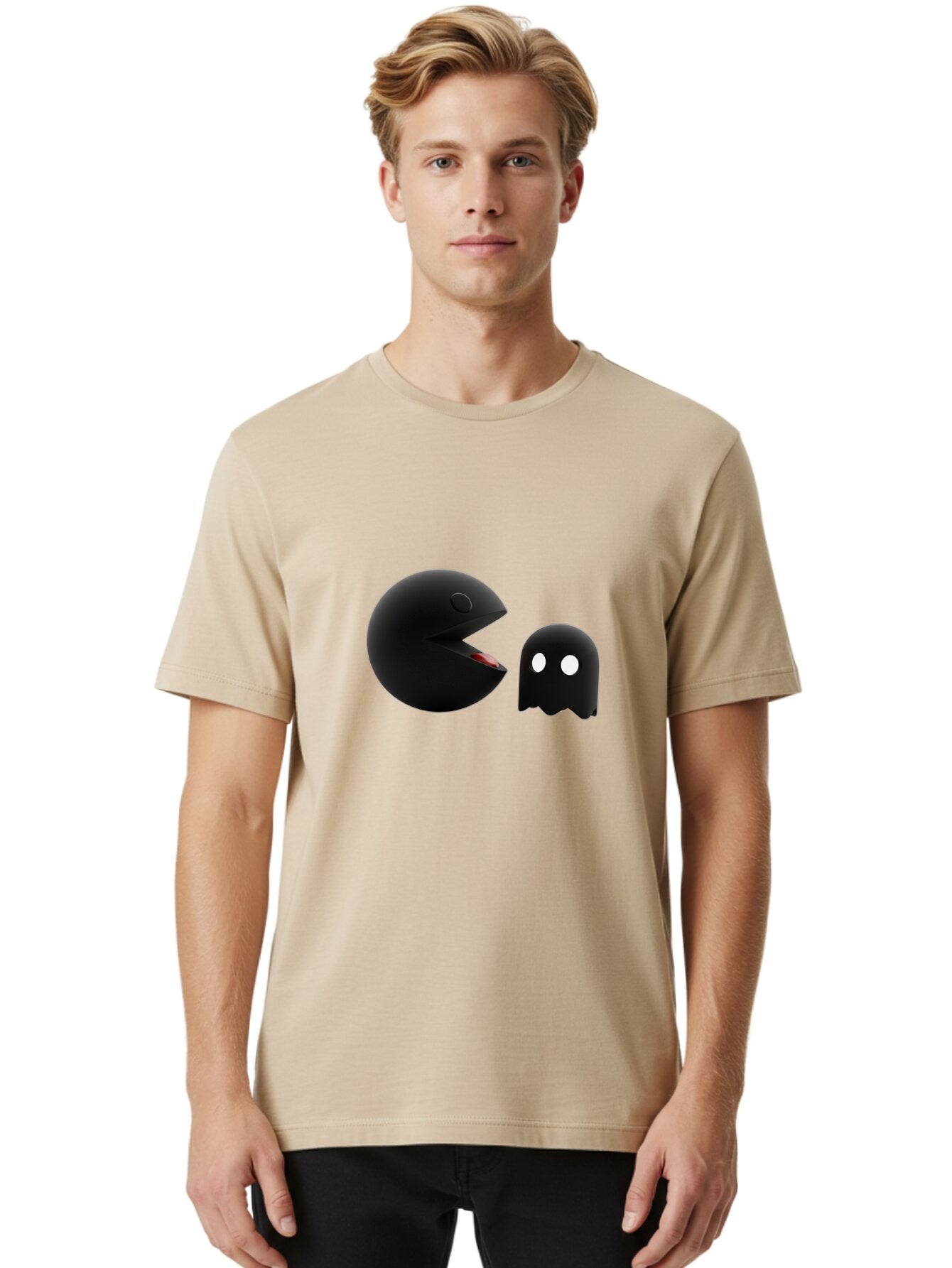 Pacman-And-Ghost Men'S Graphic Tee, 100% Cotton, Comfortable Casual Summer Wear, Machine Washable, Vintage Camera, Old Camera, Antique Camera, Black Camera, Classic Photography, Photography Equipment, Nostalgic Device, Film Camera, Camera Art Bap822 27