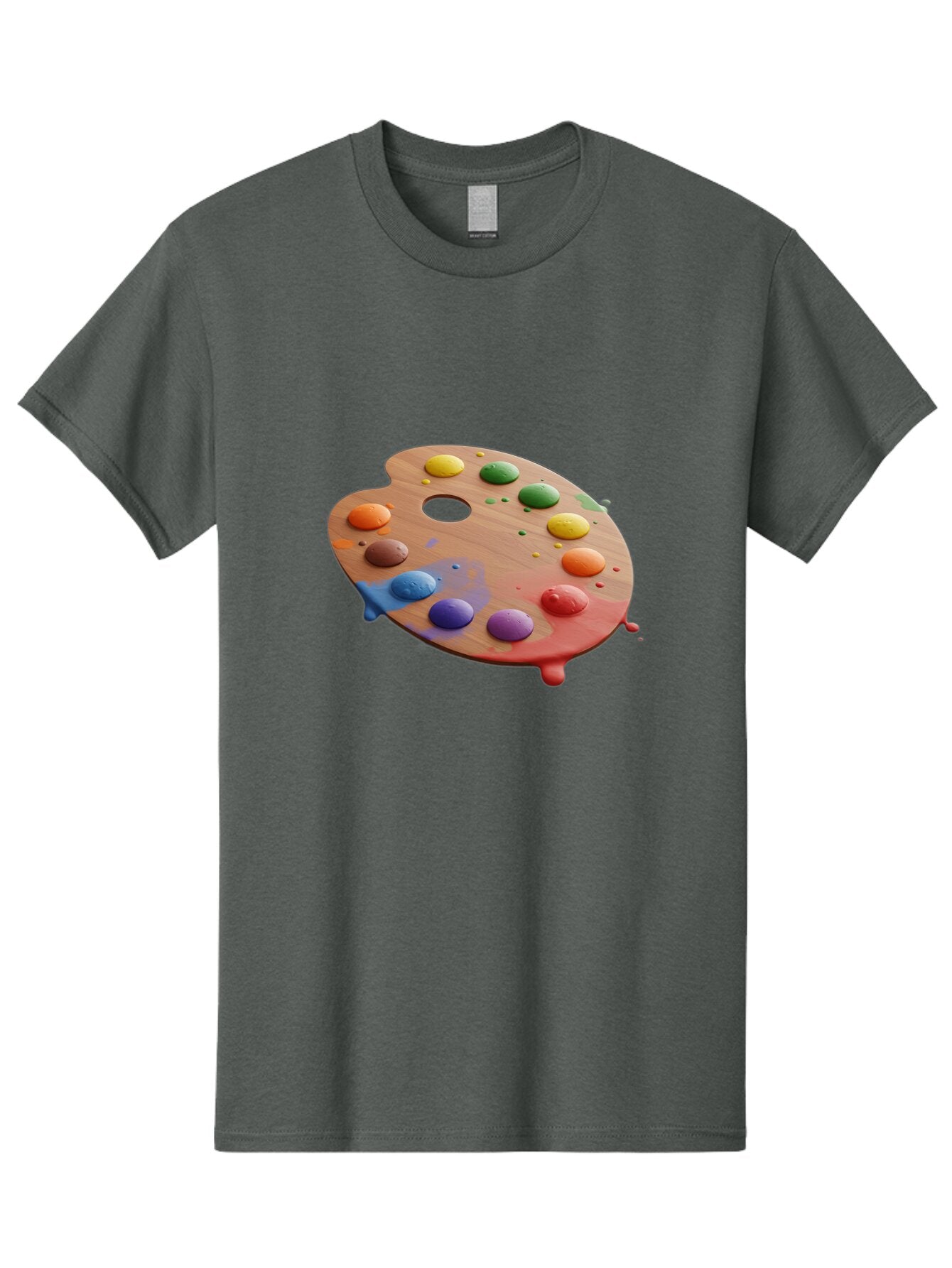 Paint-Palette-1 Men'S Graphic Tee, 100% Cotton, Comfortable Casual Summer Wear, Machine Washable, Vintage Camera, Old Camera, Antique Camera, Black Camera, Classic Photography, Photography Equipment, Nostalgic Device, Film Camera, Camera Art Bap823 8