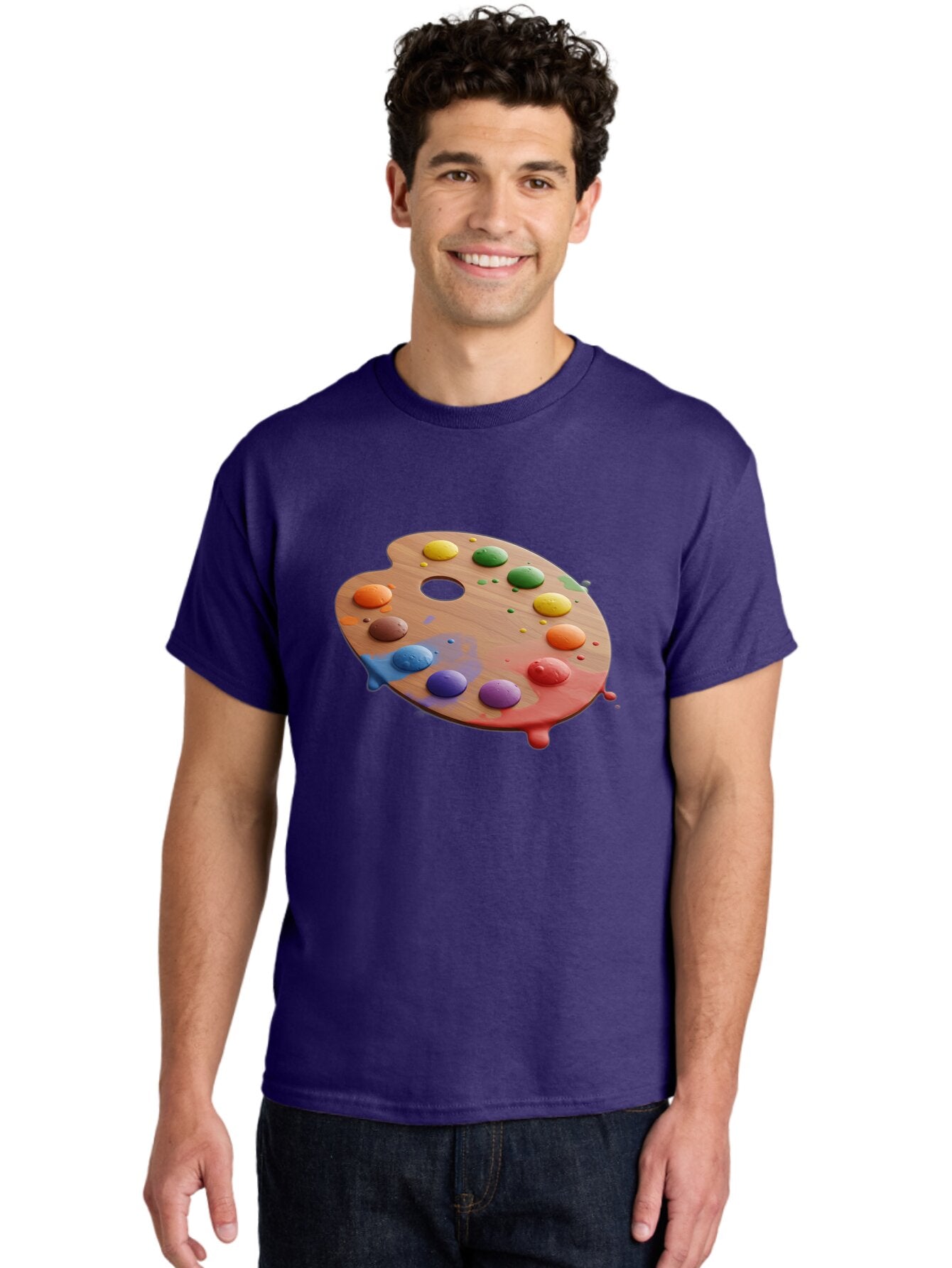 Paint-Palette-1 Men'S Graphic Tee, 100% Cotton, Comfortable Casual Summer Wear, Machine Washable, Vintage Camera, Old Camera, Antique Camera, Black Camera, Classic Photography, Photography Equipment, Nostalgic Device, Film Camera, Camera Art Bap823 27