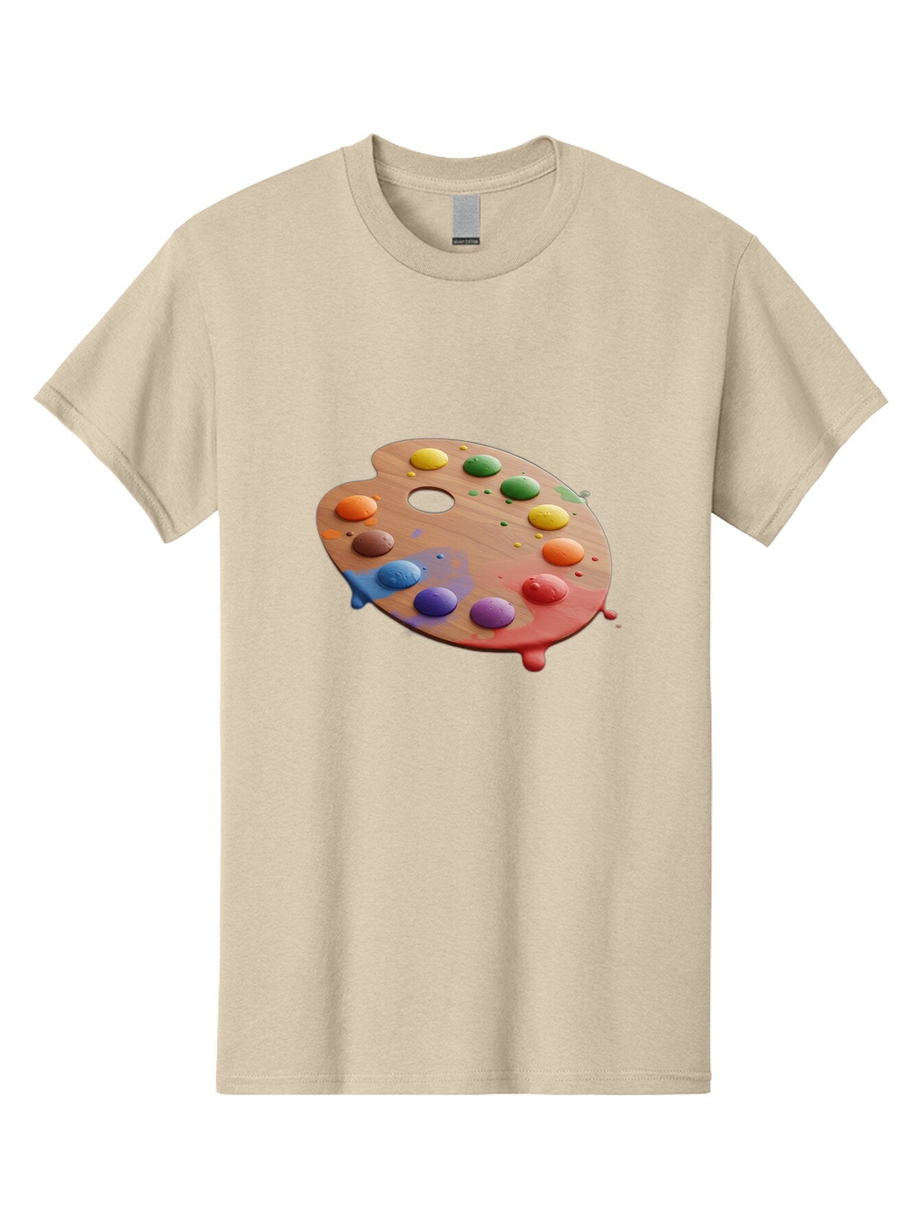 Paint-Palette-1 Men'S Graphic Tee, 100% Cotton, Comfortable Casual Summer Wear, Machine Washable, Vintage Camera, Old Camera, Antique Camera, Black Camera, Classic Photography, Photography Equipment, Nostalgic Device, Film Camera, Camera Art Bap823 3