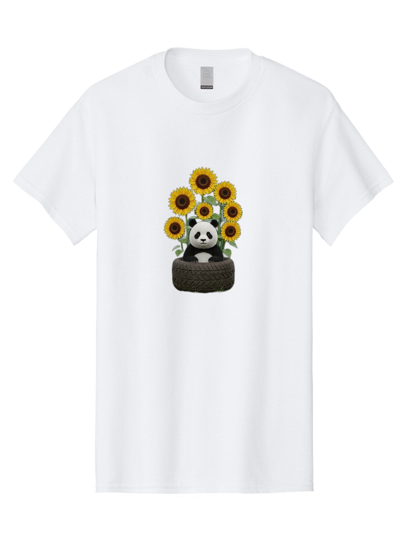 Panda-In-Tire-With-Sunflowers Men'S Graphic Tee, 100% Cotton, Comfortable Casual Summer Wear, Machine Washable, Vintage Camera, Old Camera, Antique Camera, Black Camera, Classic Photography, Photography Equipment, Nostalgic Device, Bap838 3