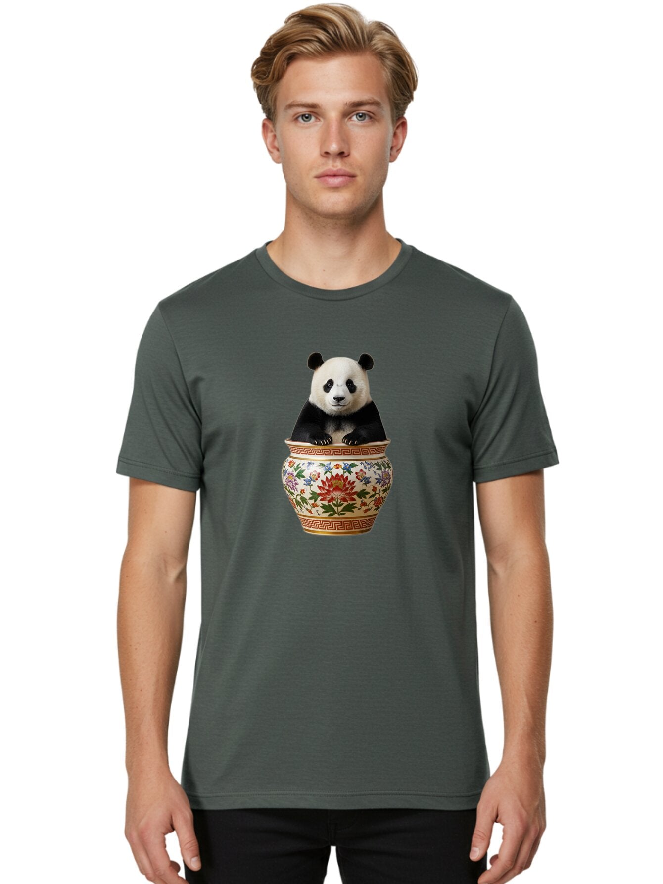 Panda-In-Vase Men'S Graphic Tee, 100% Cotton, Comfortable Casual Summer Wear, Machine Washable, Vintage Camera, Old Camera, Antique Camera, Black Camera, Classic Photography, Photography Equipment, Nostalgic Device, Film Camera, Camera Art Bap839 24